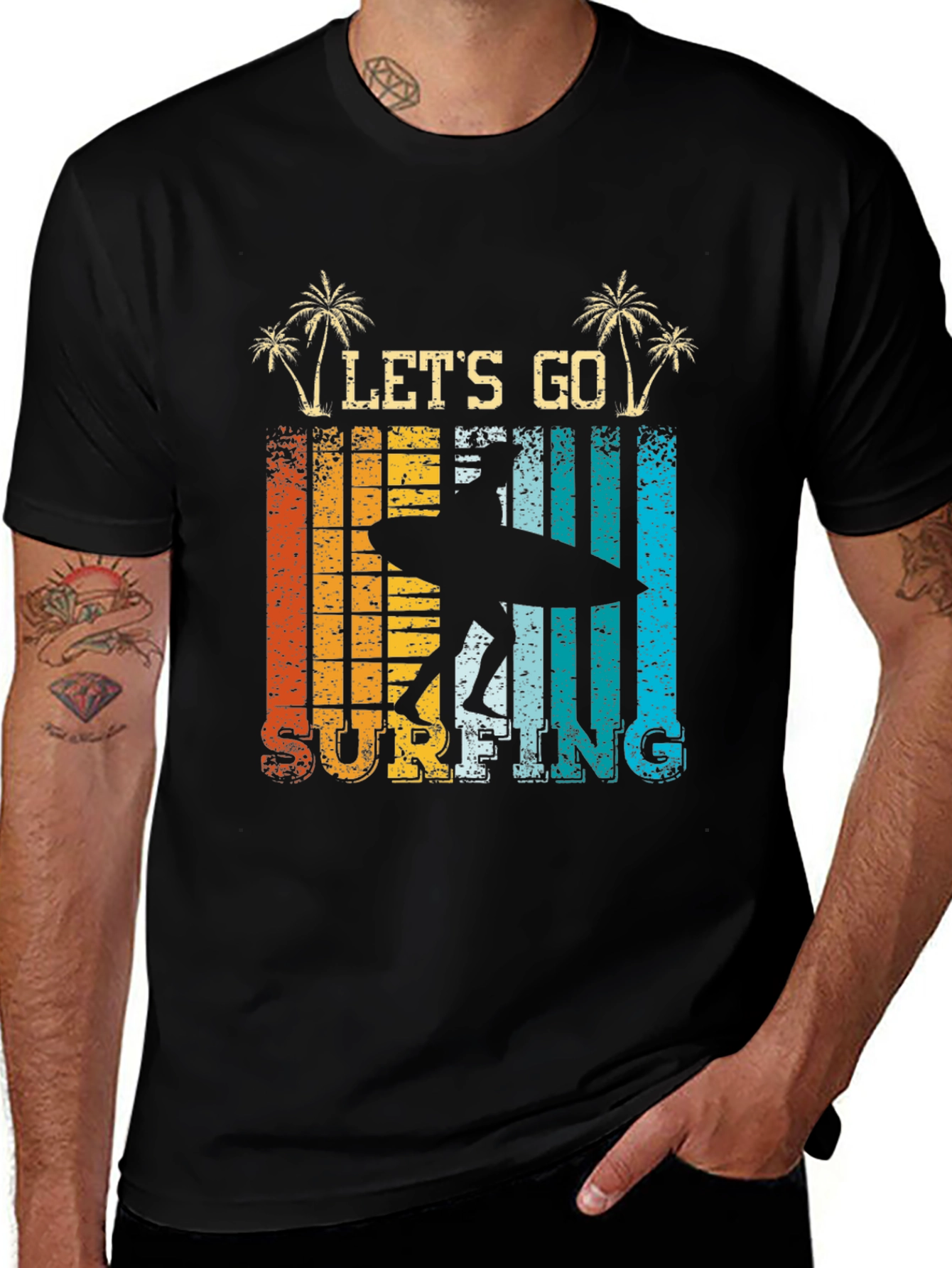 Lets Go Surfing T-Shirt - Vintage Style