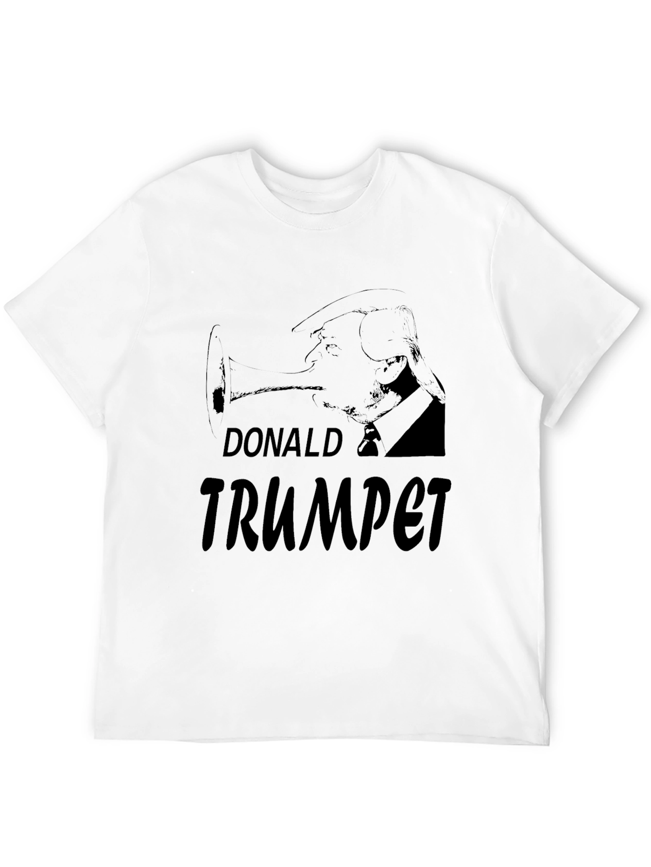 Donald Trumpet Graphic Tee - Black Cotton