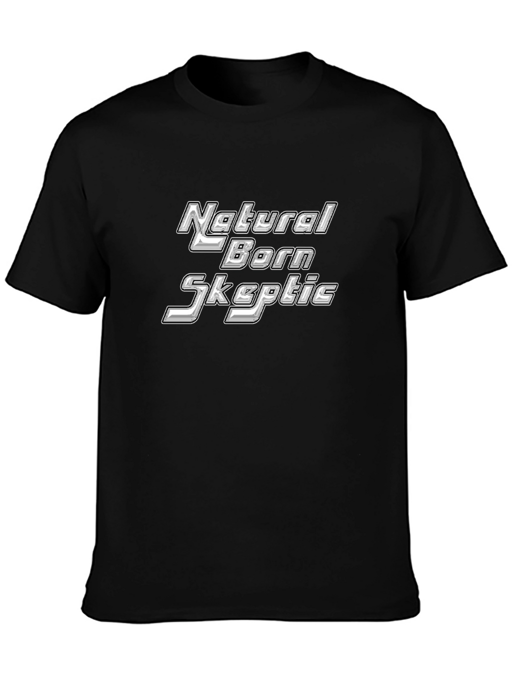 Natural Born Skeptic Black Graphic T-Shirt