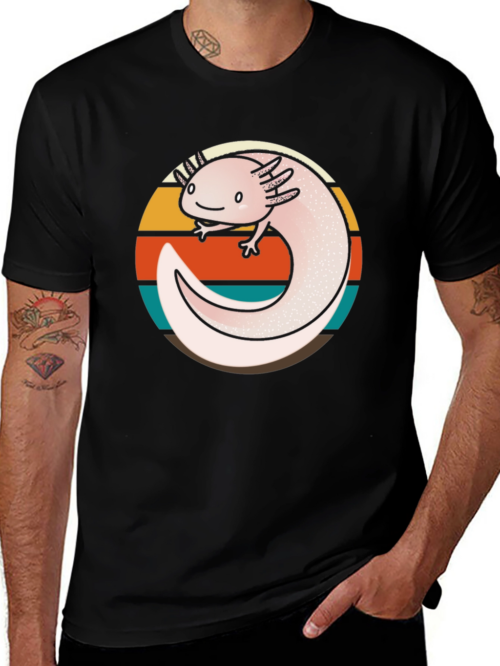 Axolotl Sunset Graphic Tee - Unisex Soft Cotton T-Shirt