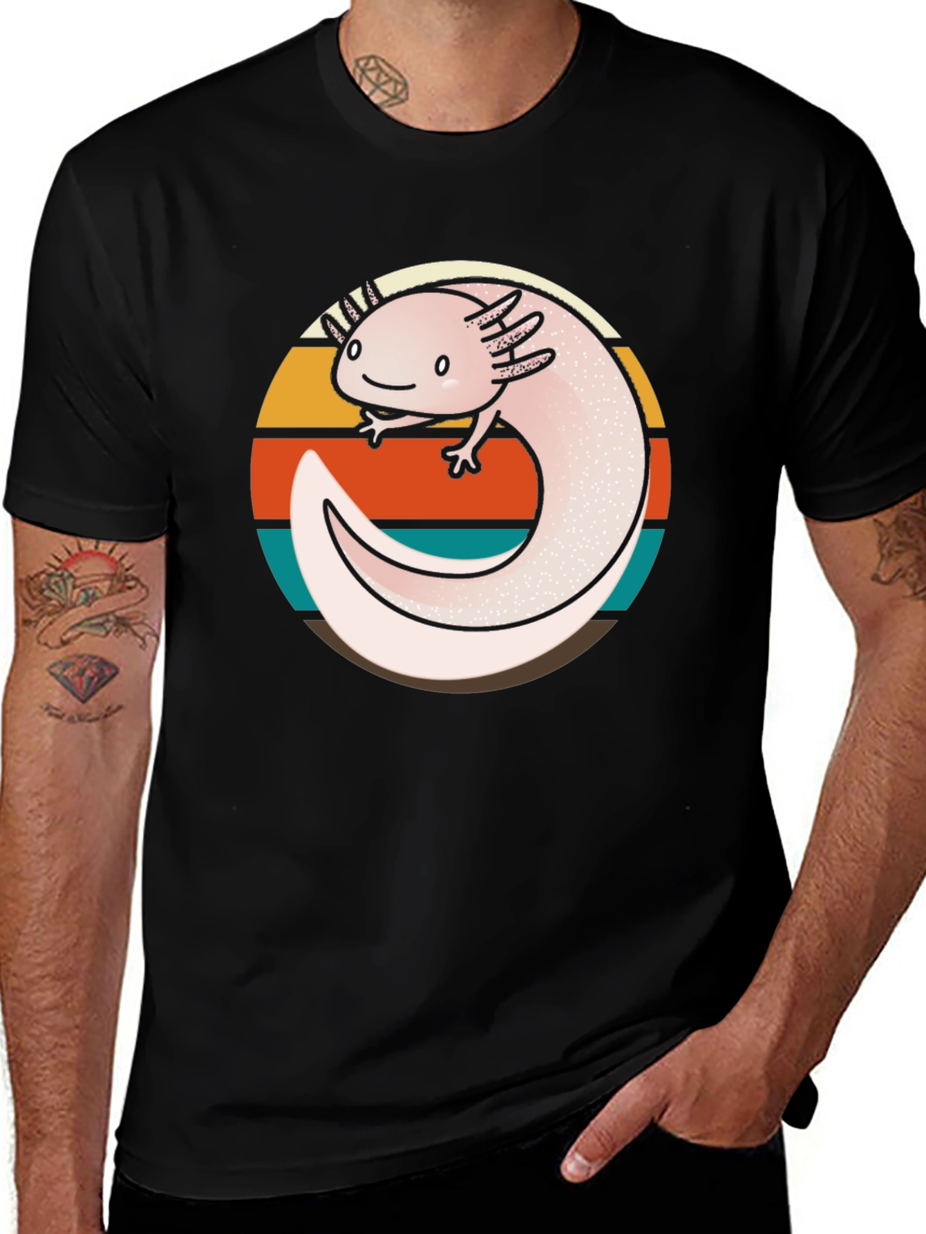 Axolotl Sunset Graphic Tee - Unisex Soft Cotton T-Shirt