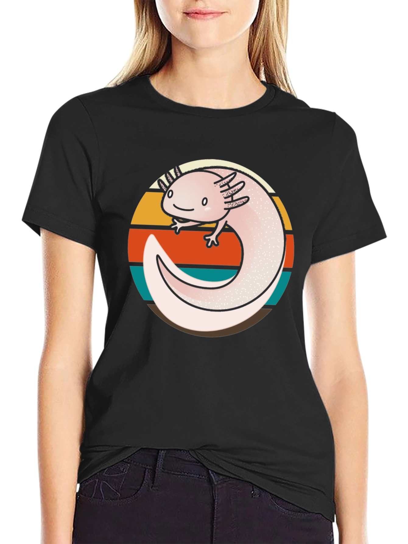 Axolotl Sunset Graphic Tee - Unisex Soft Cotton T-Shirt