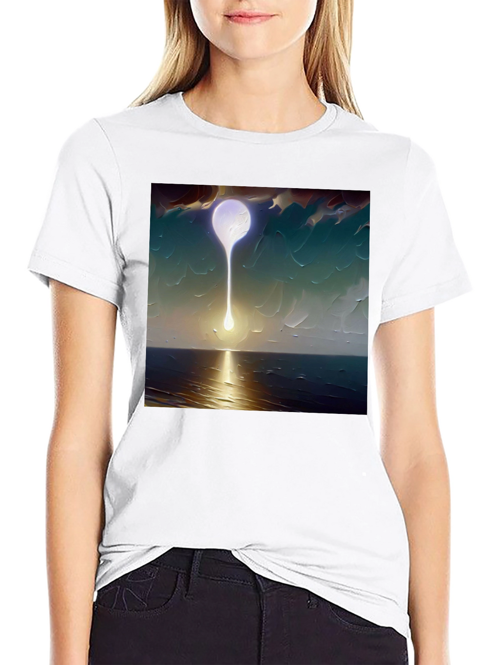 Abstract Moon T-Shirt - Artistic Graphic Tee