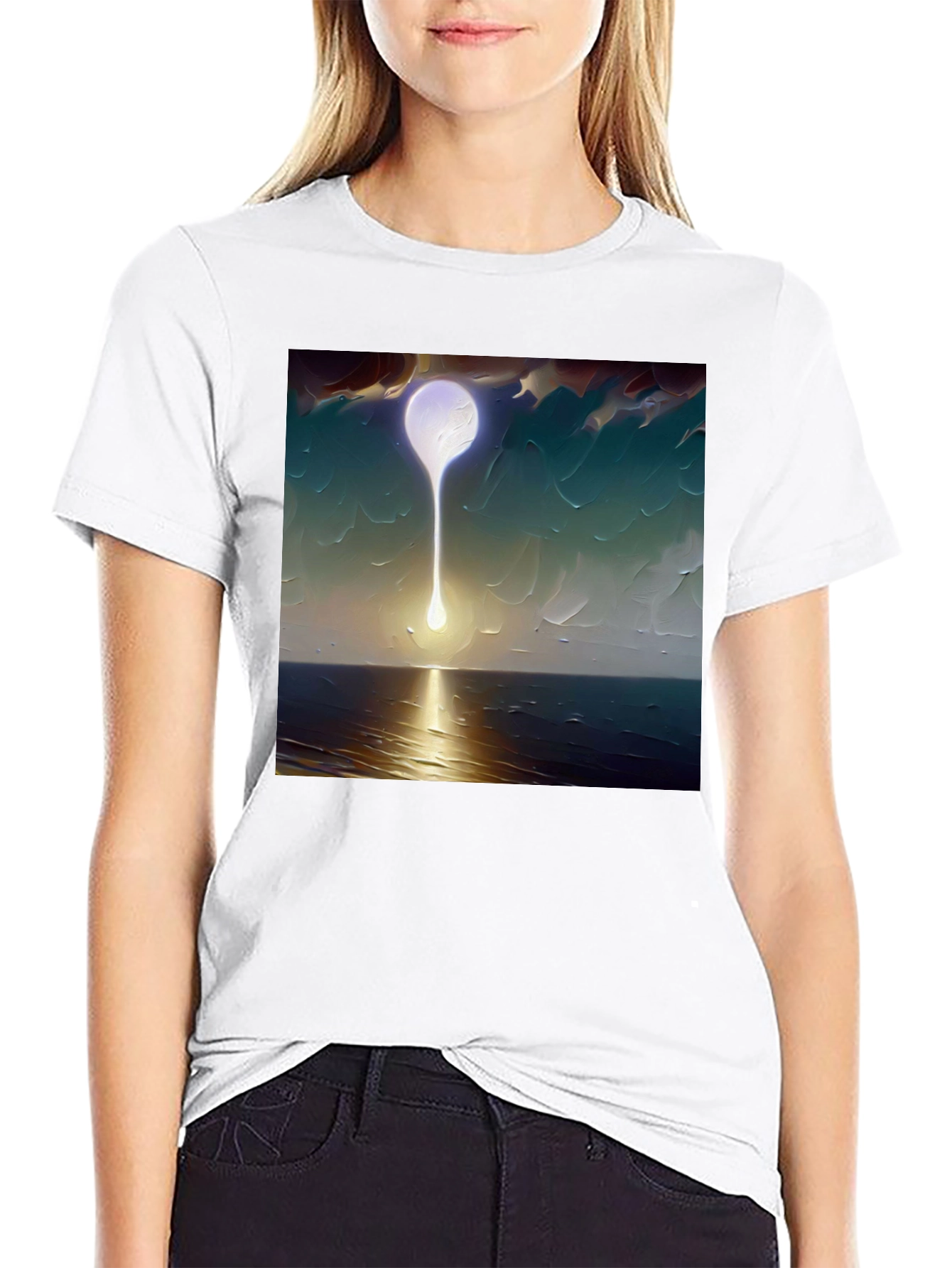 Abstract Moon T-Shirt - Artistic Graphic Tee