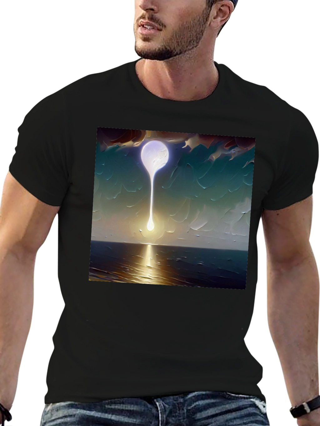 Abstract Moon T-Shirt - Artistic Graphic Tee