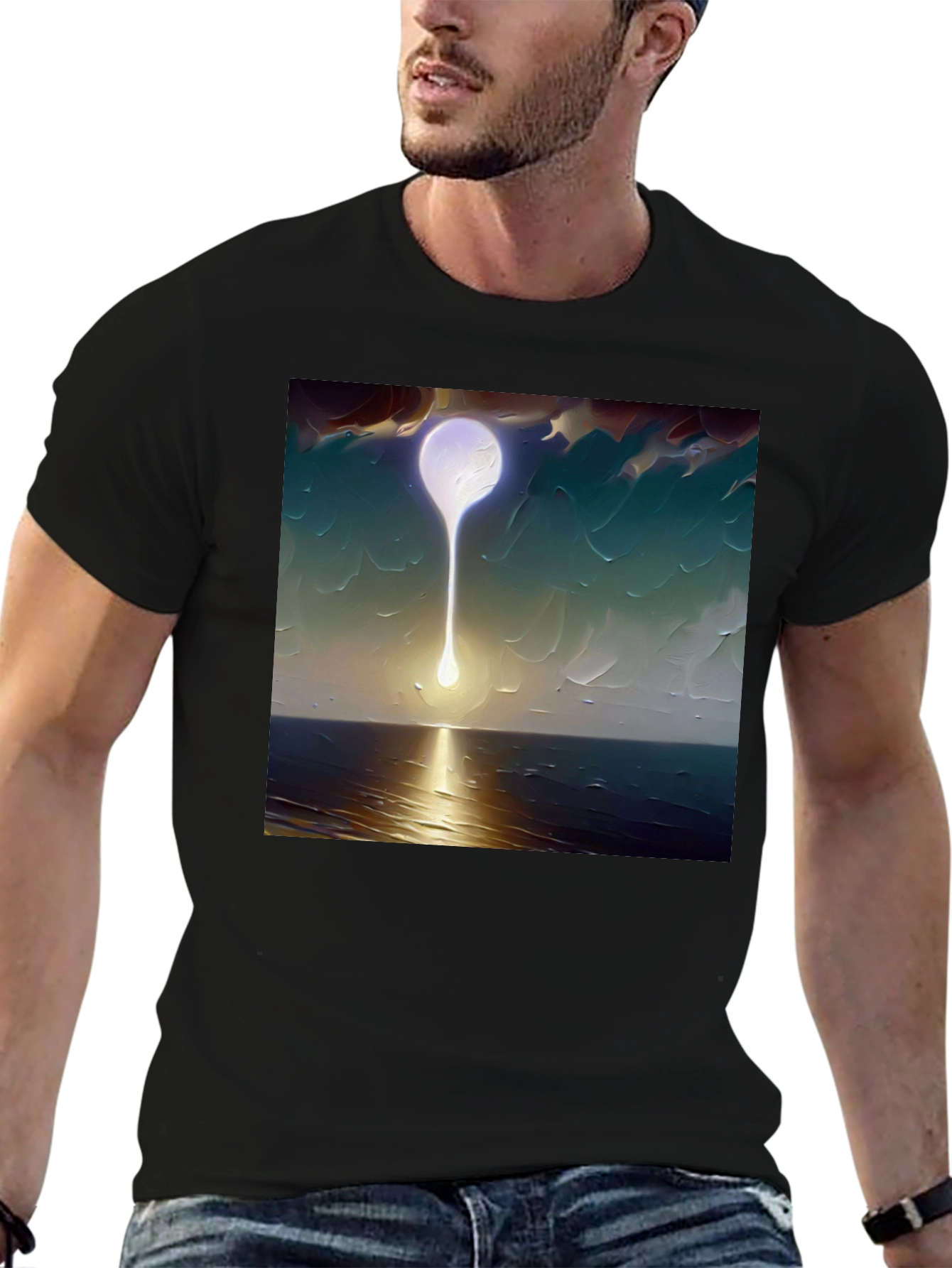 Abstract Moon T-Shirt - Artistic Graphic Tee