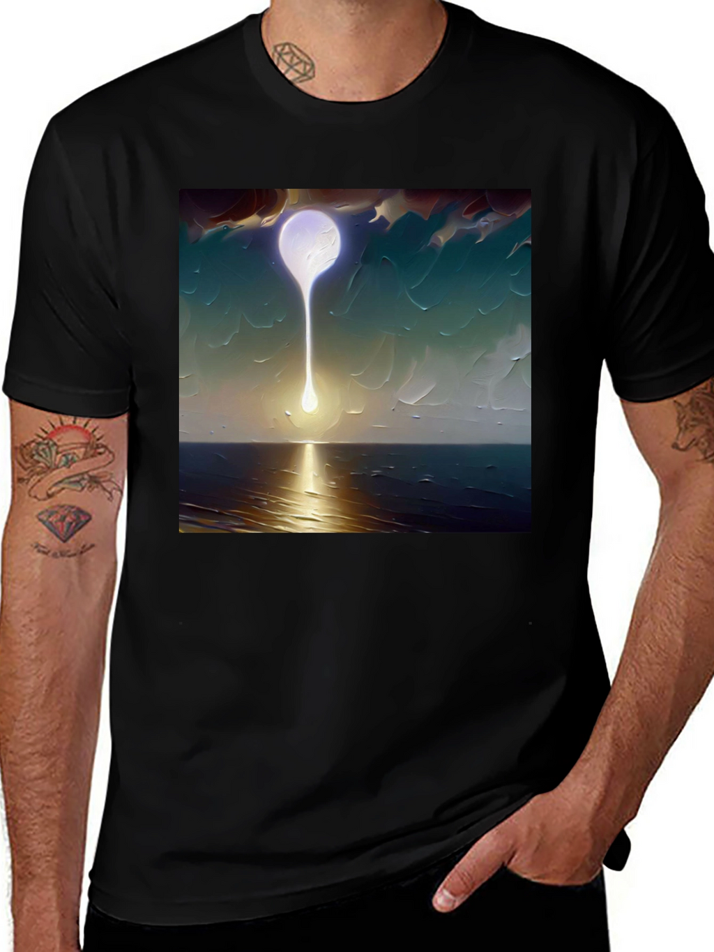 Abstract Moon T-Shirt - Artistic Graphic Tee