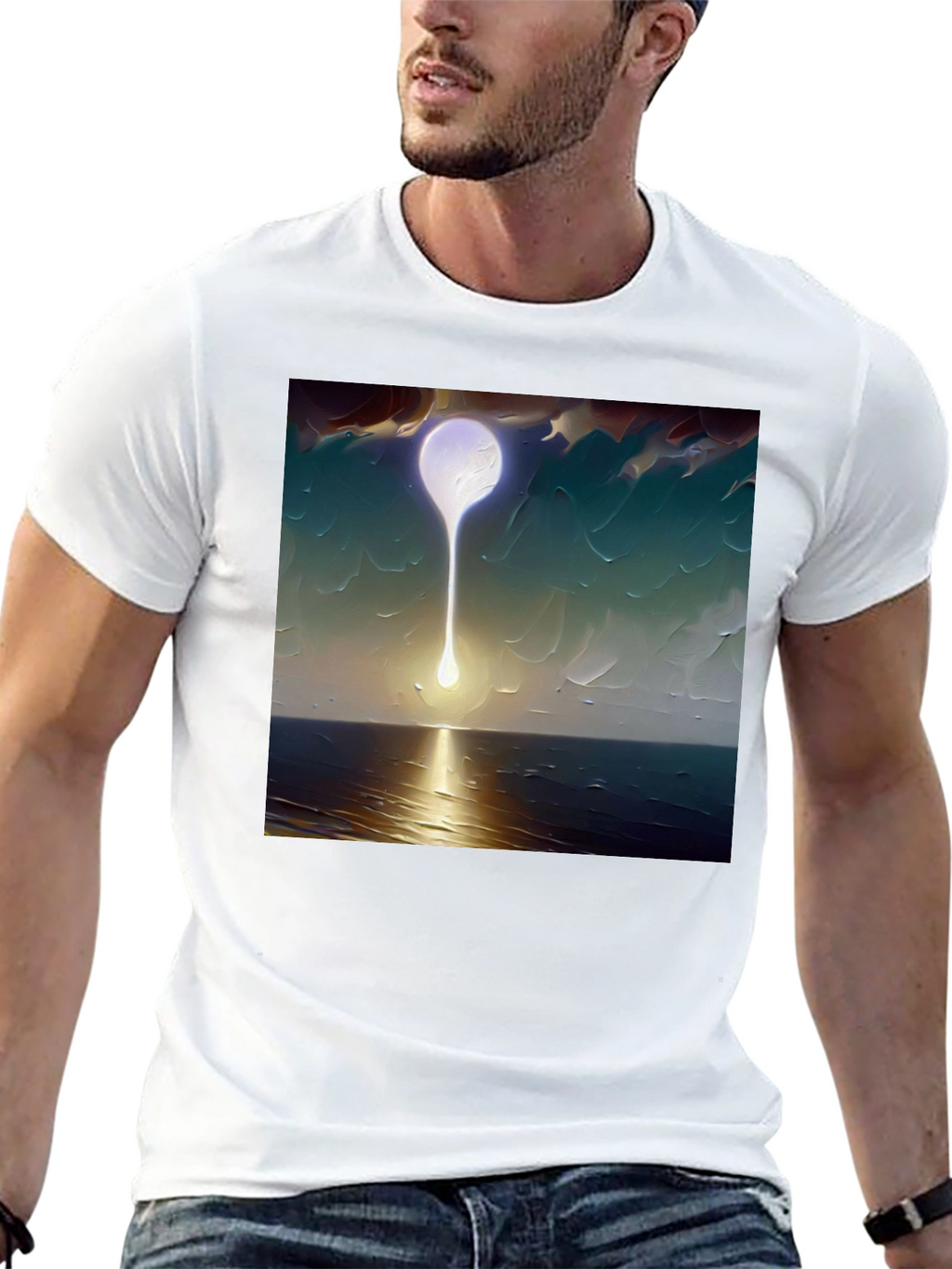 Abstract Moon T-Shirt - Artistic Graphic Tee