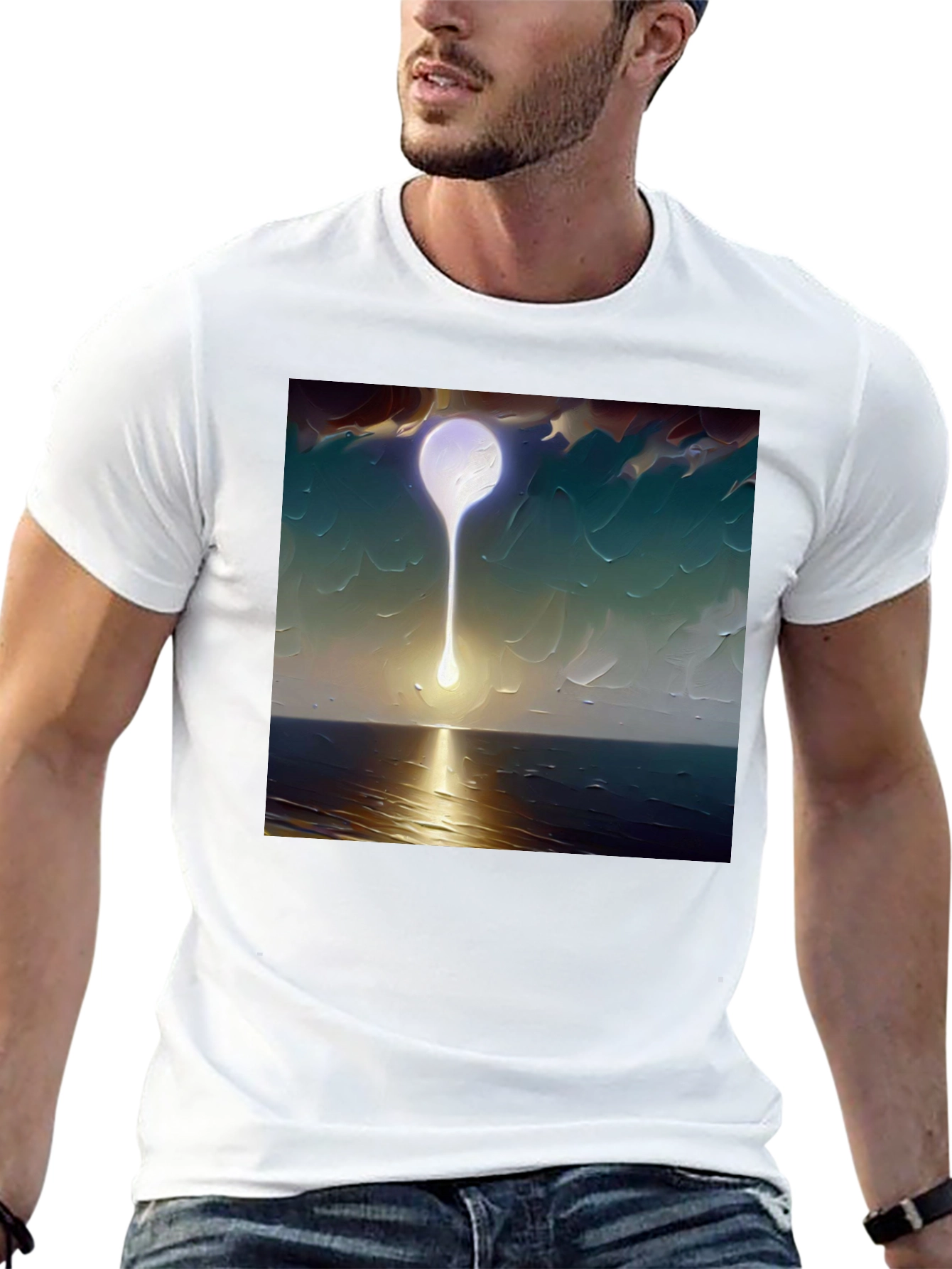 Abstract Moon T-Shirt - Artistic Graphic Tee