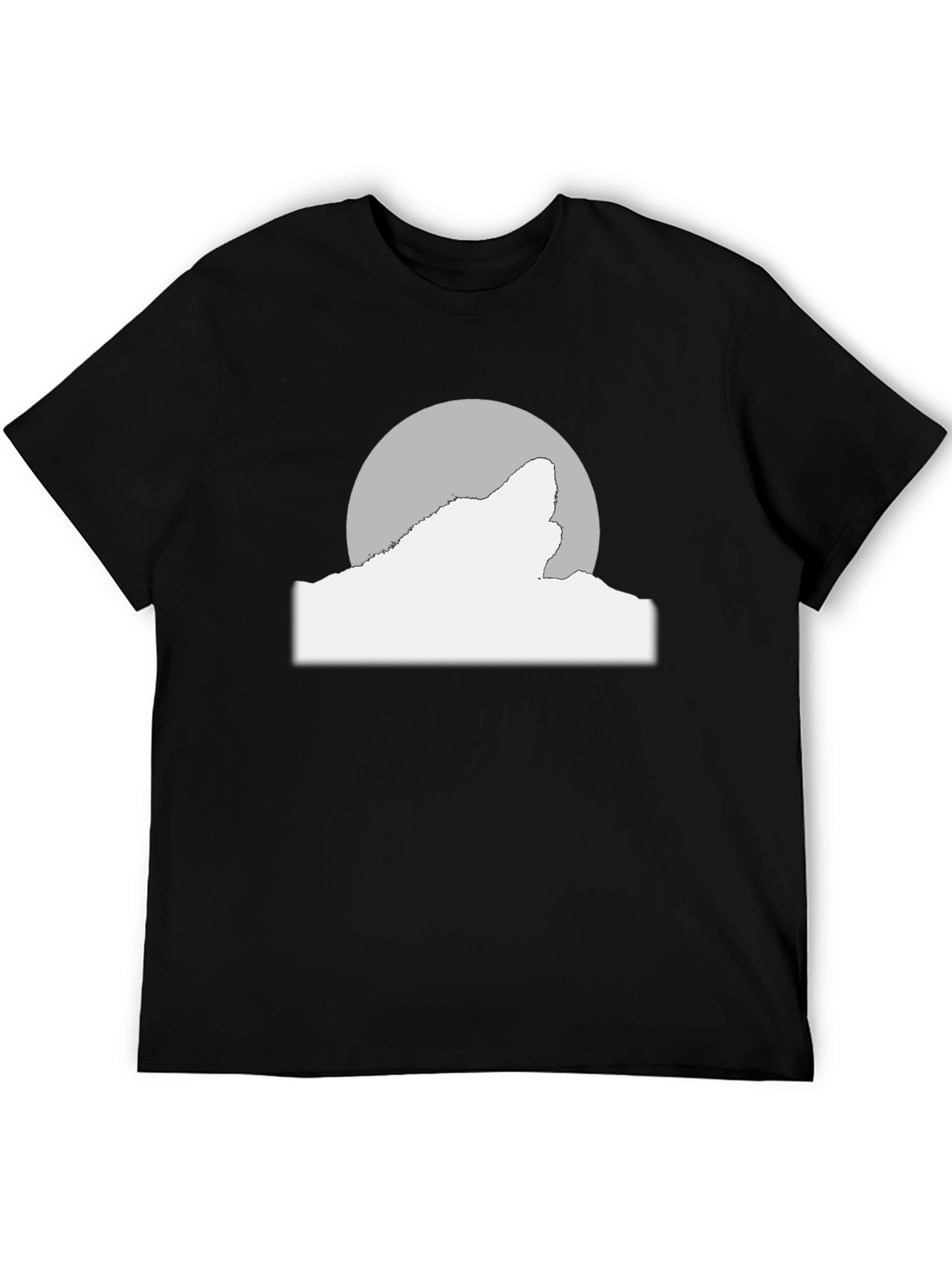Wolf Moon Graphic Tee - Black Cotton Blend