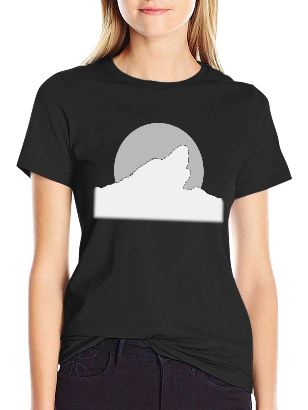 Wolf Moon Graphic Tee - Black Cotton Blend