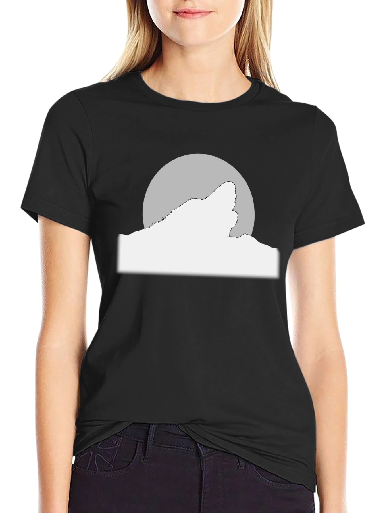 Wolf Moon Graphic Tee - Black Cotton Blend