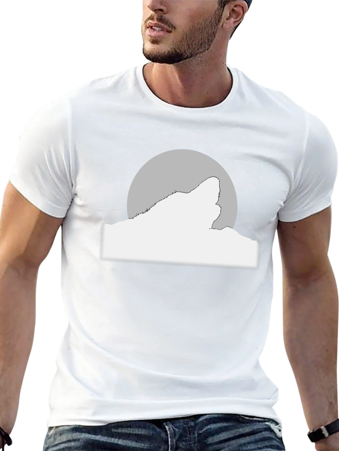 Wolf Moon Graphic Tee - Black Cotton Blend