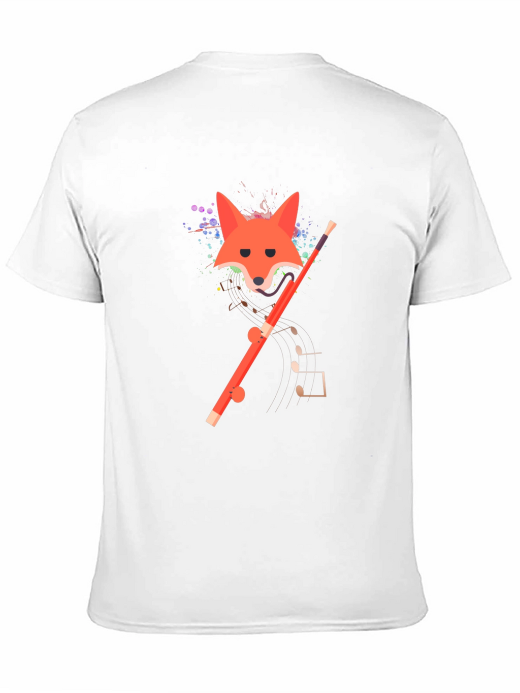 Fox and Flute Graphic Tee - Unique Design