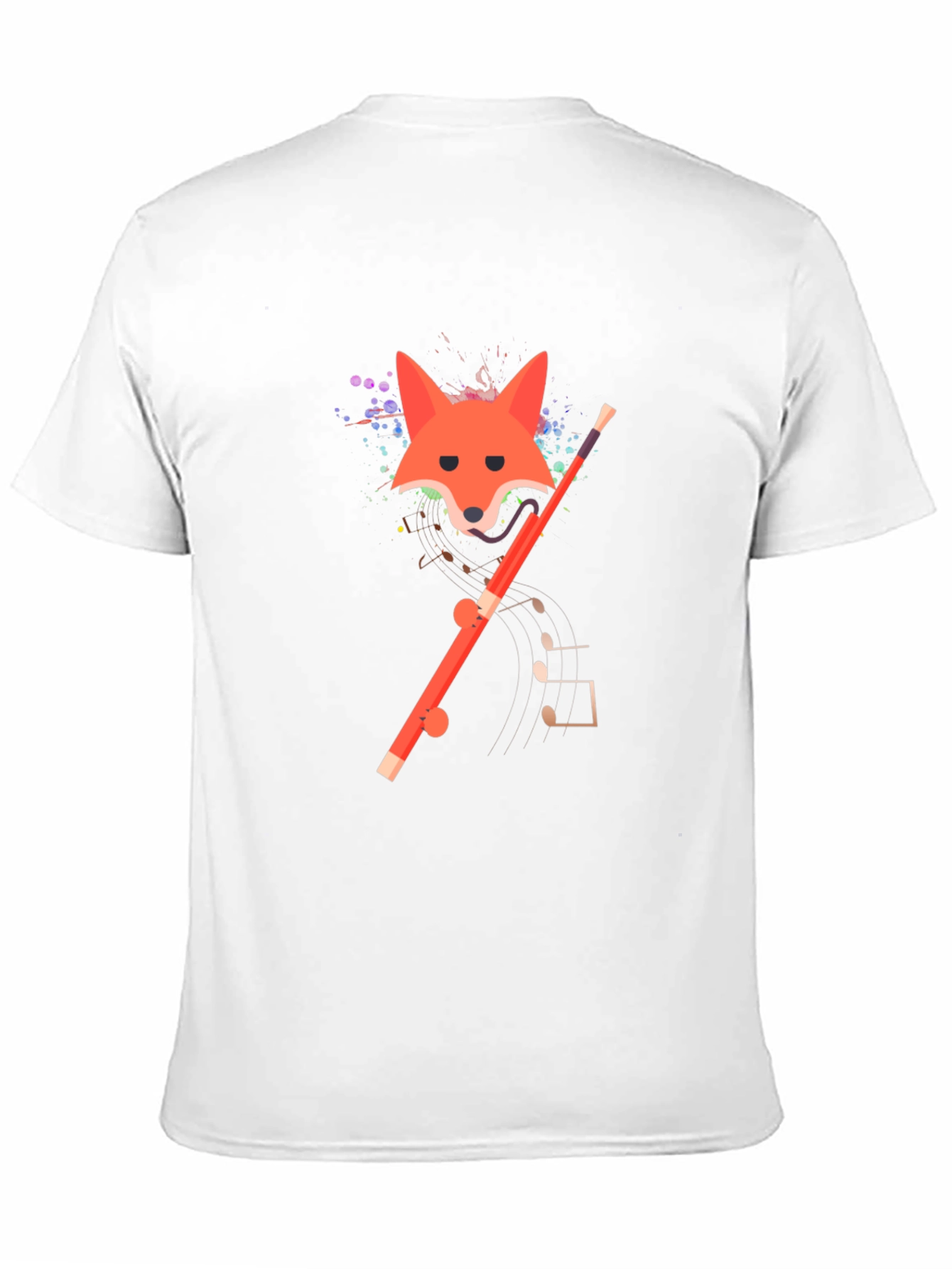 Fox and Flute Graphic Tee - Unique Design