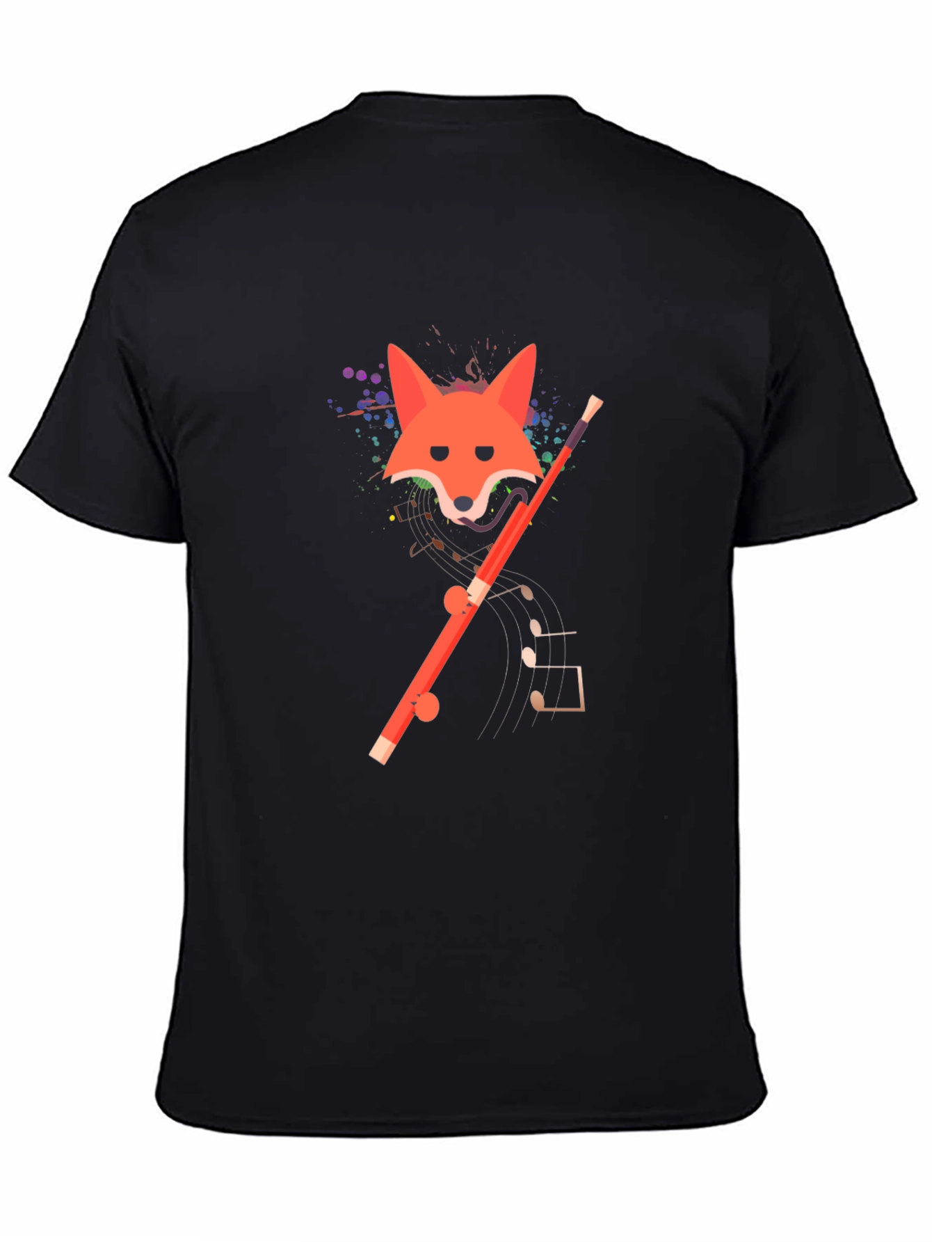 Fox and Flute Graphic Tee - Unique Design