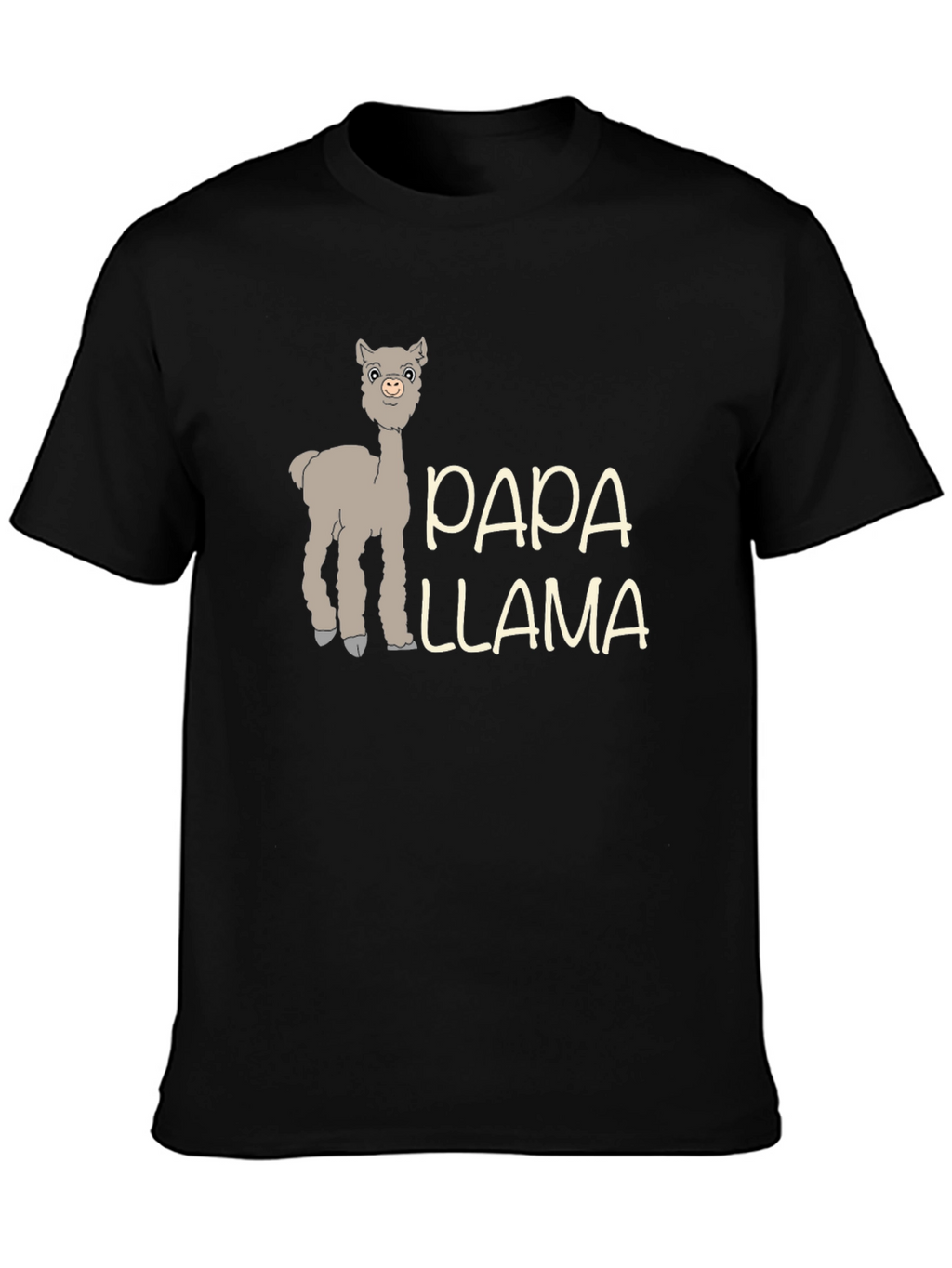Papa Llama Graphic Tee - Mens Black T-Shirt