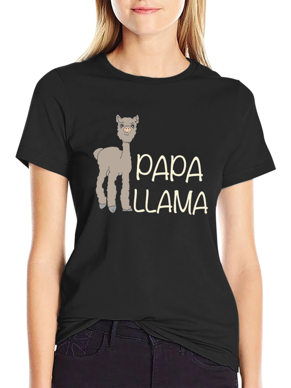 Papa Llama Graphic Tee - Mens Black T-Shirt