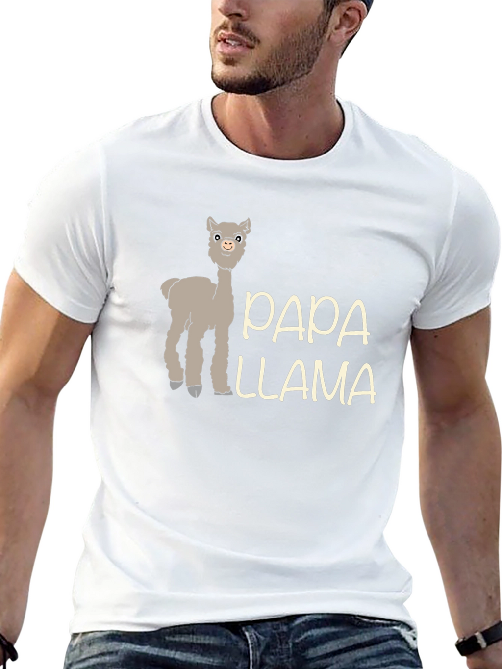 Papa Llama Graphic Tee - Mens Black T-Shirt