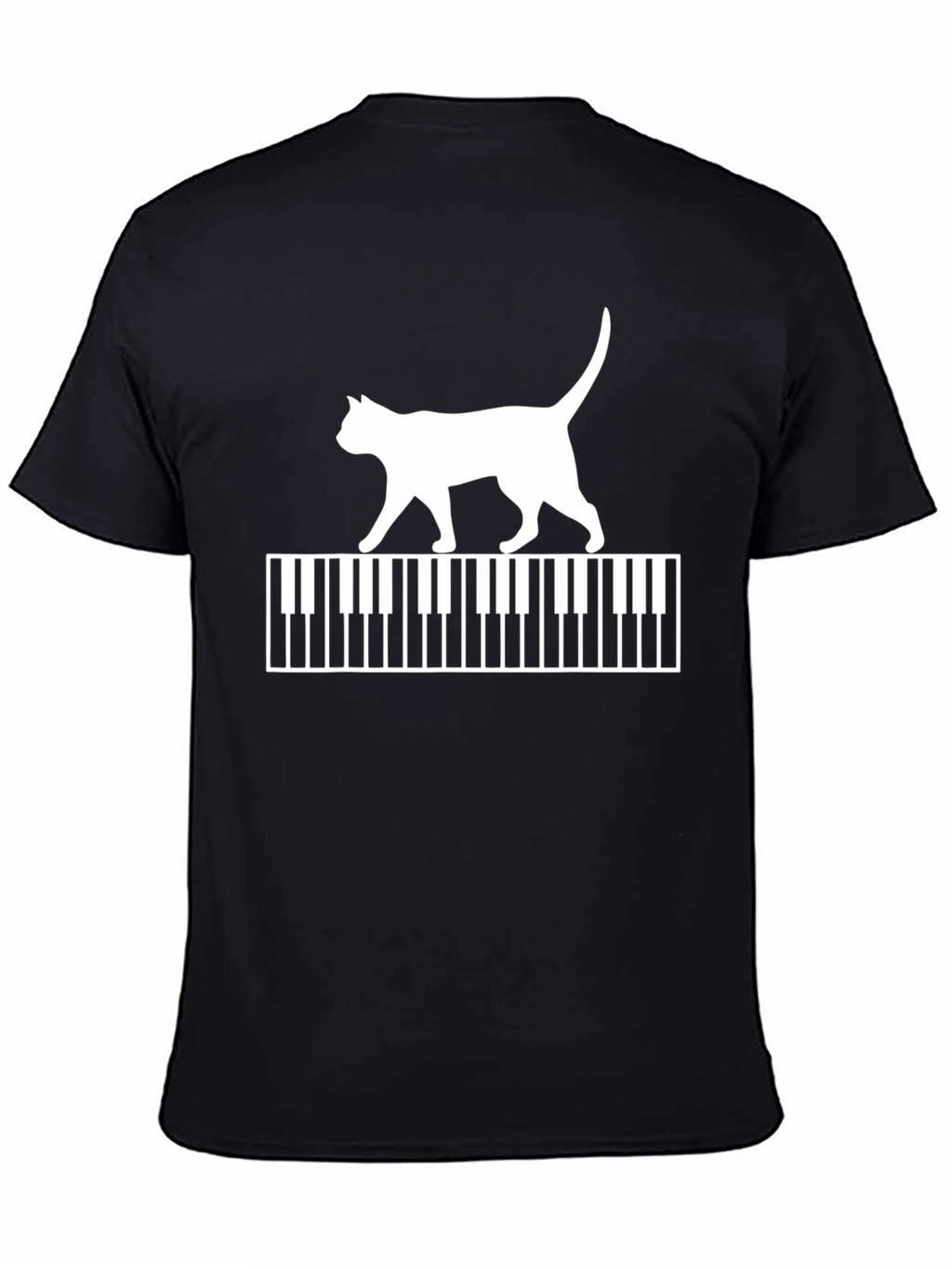 Cat Walking on Piano Keys Graphic T-Shirt
