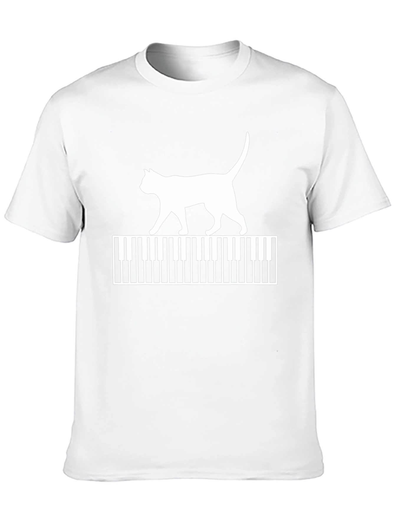 Cat Walking on Piano Keys Graphic T-Shirt