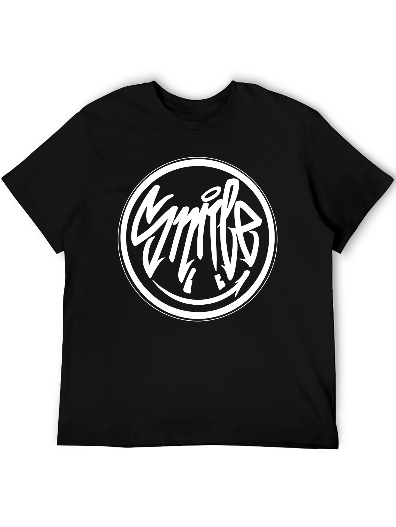 Smile Graphic Black T-Shirt - Trendy Casual Tee