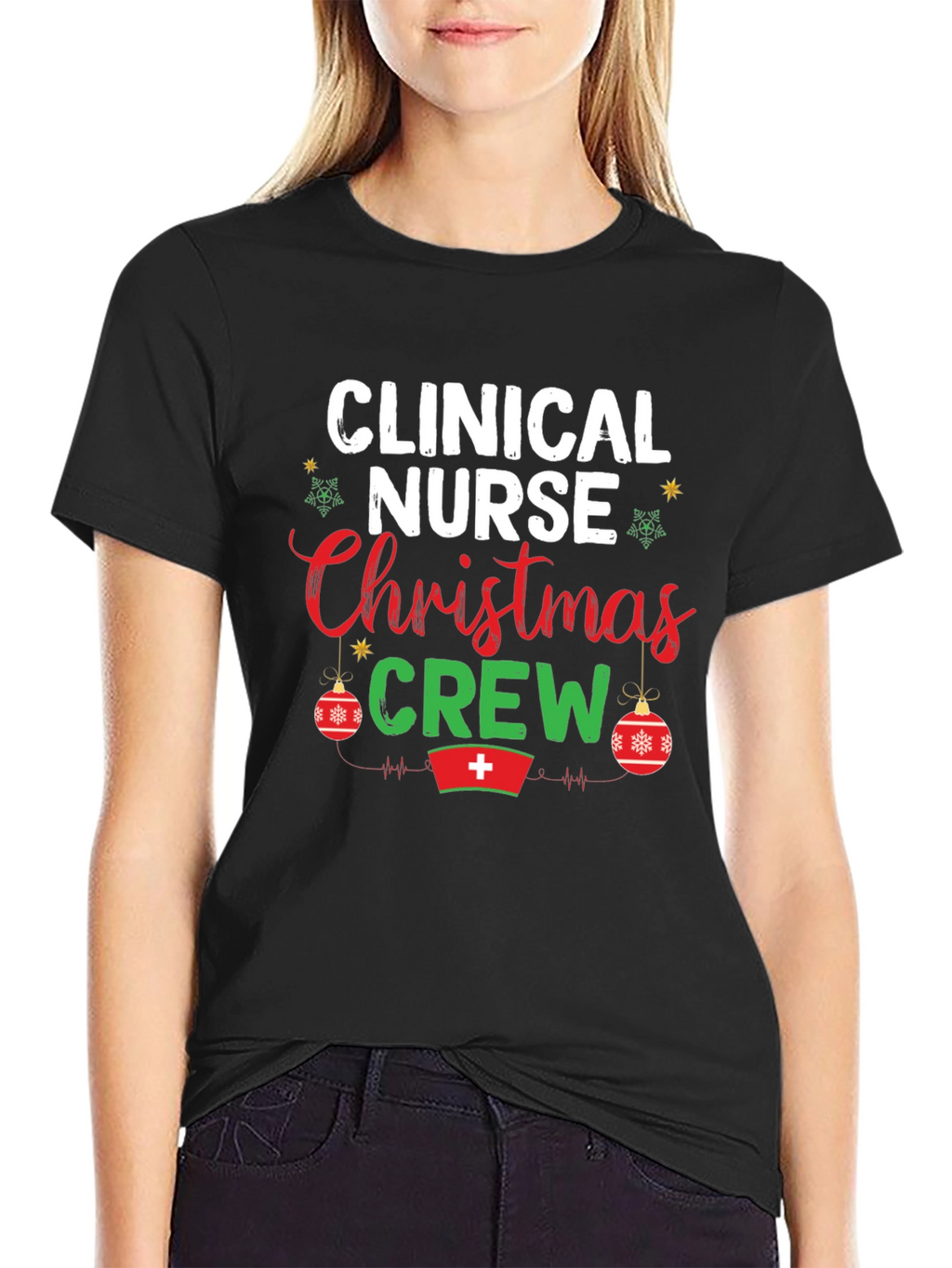 Clinical Nurse Christmas Crew Graphic Tee