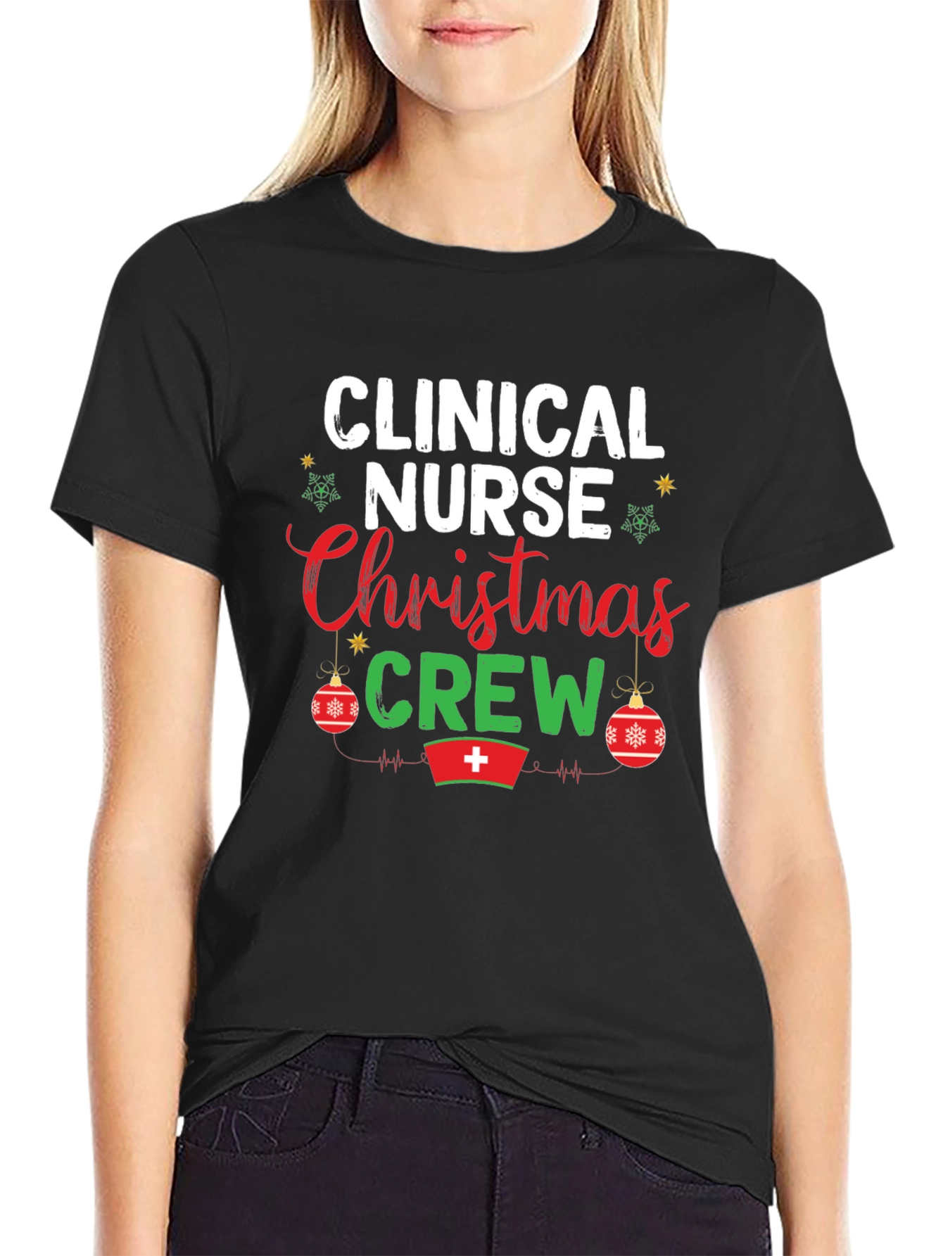 Clinical Nurse Christmas Crew Graphic Tee