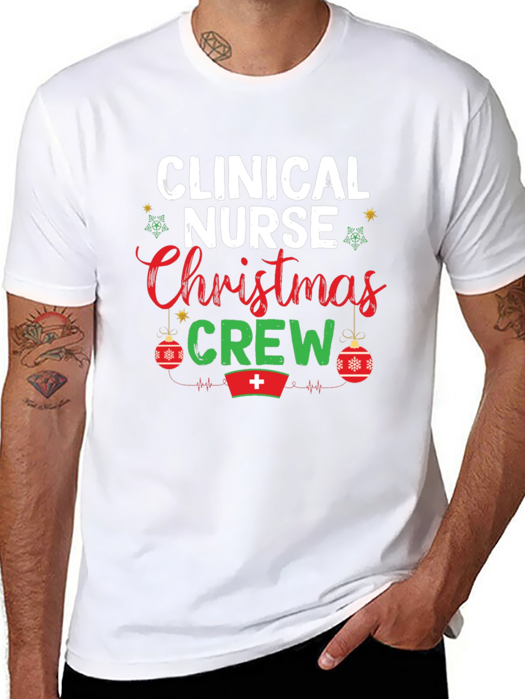 Clinical Nurse Christmas Crew Graphic Tee