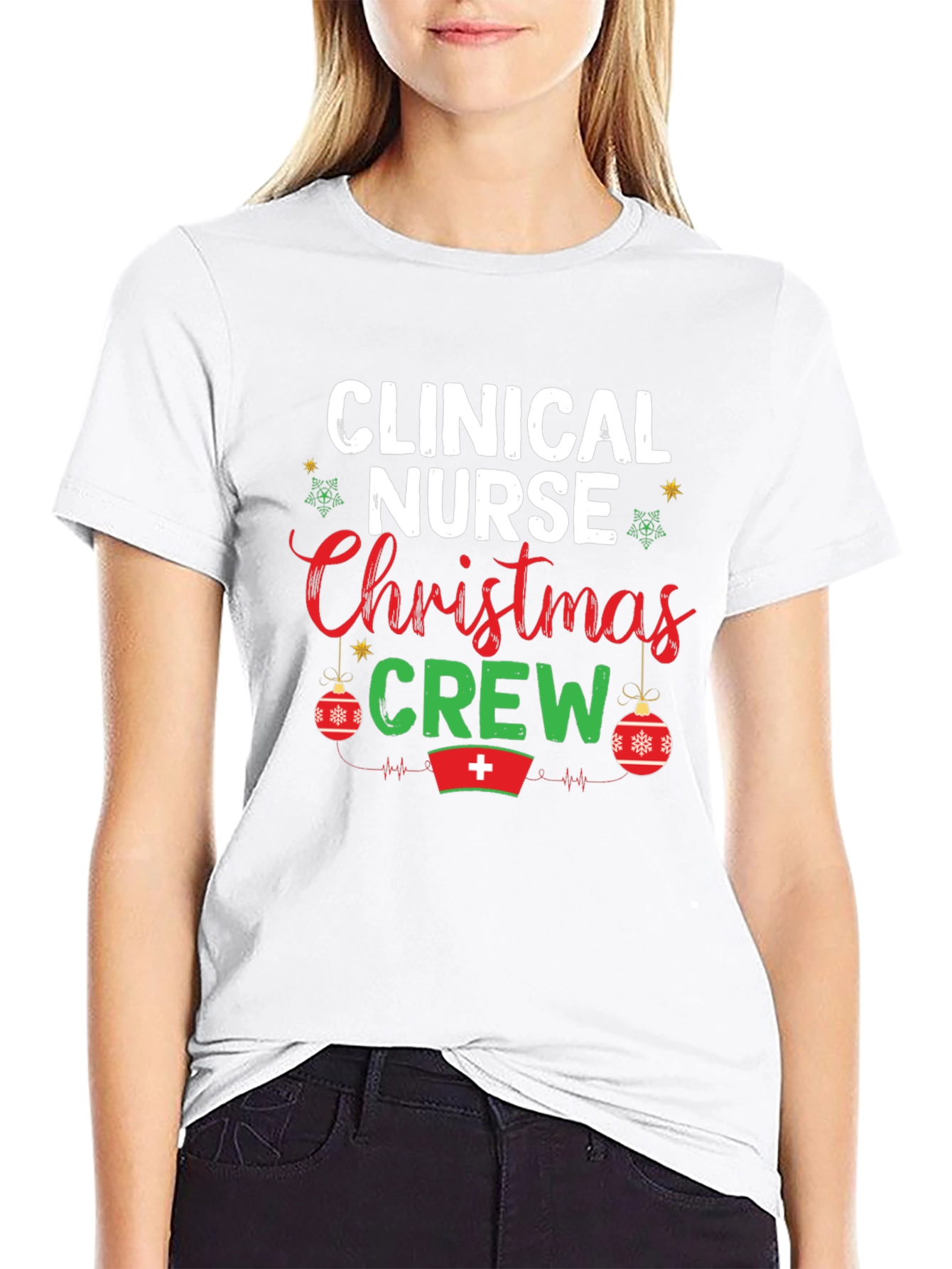 Clinical Nurse Christmas Crew Graphic Tee