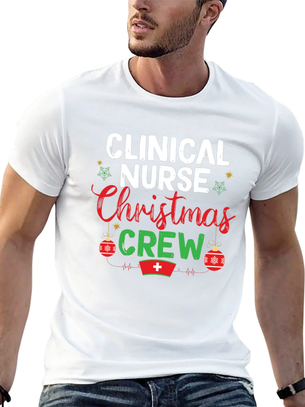 Clinical Nurse Christmas Crew Graphic Tee