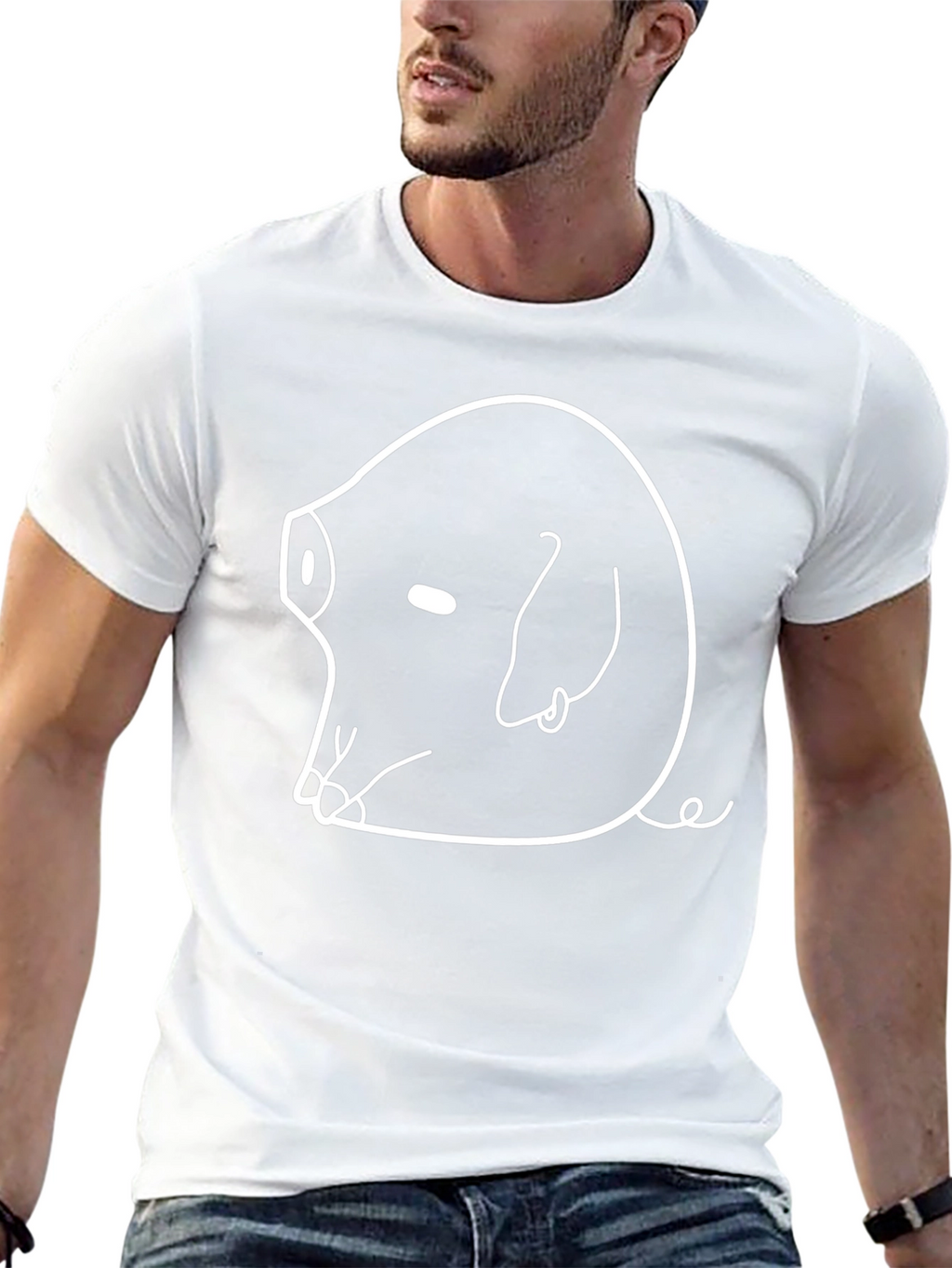 Funny Pig Graphic T-Shirt - Quirky Line Art