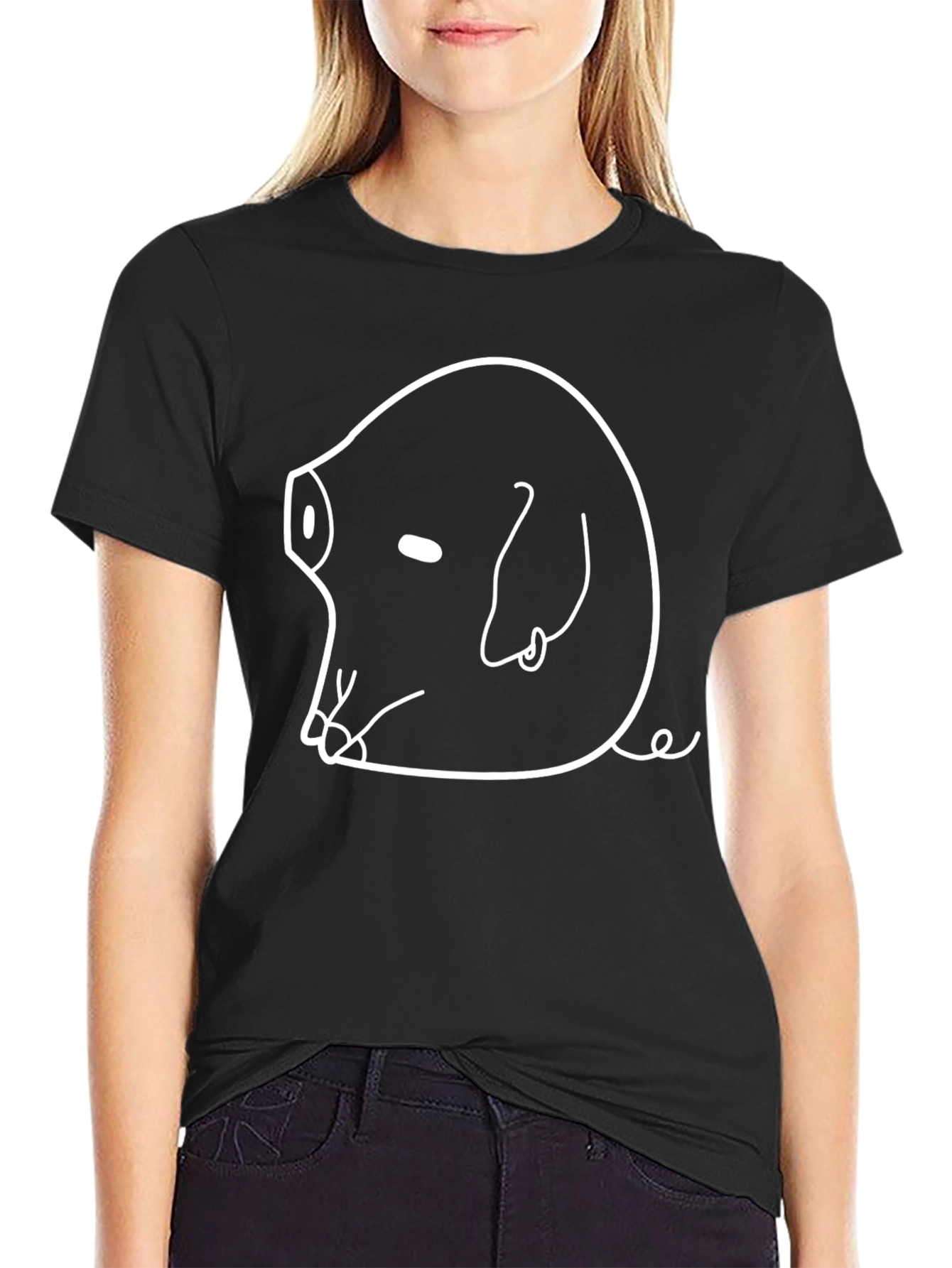 Funny Pig Graphic T-Shirt - Quirky Line Art