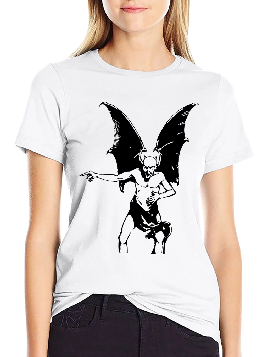 Gothic Gargoyle Graphic T-Shirt - Black