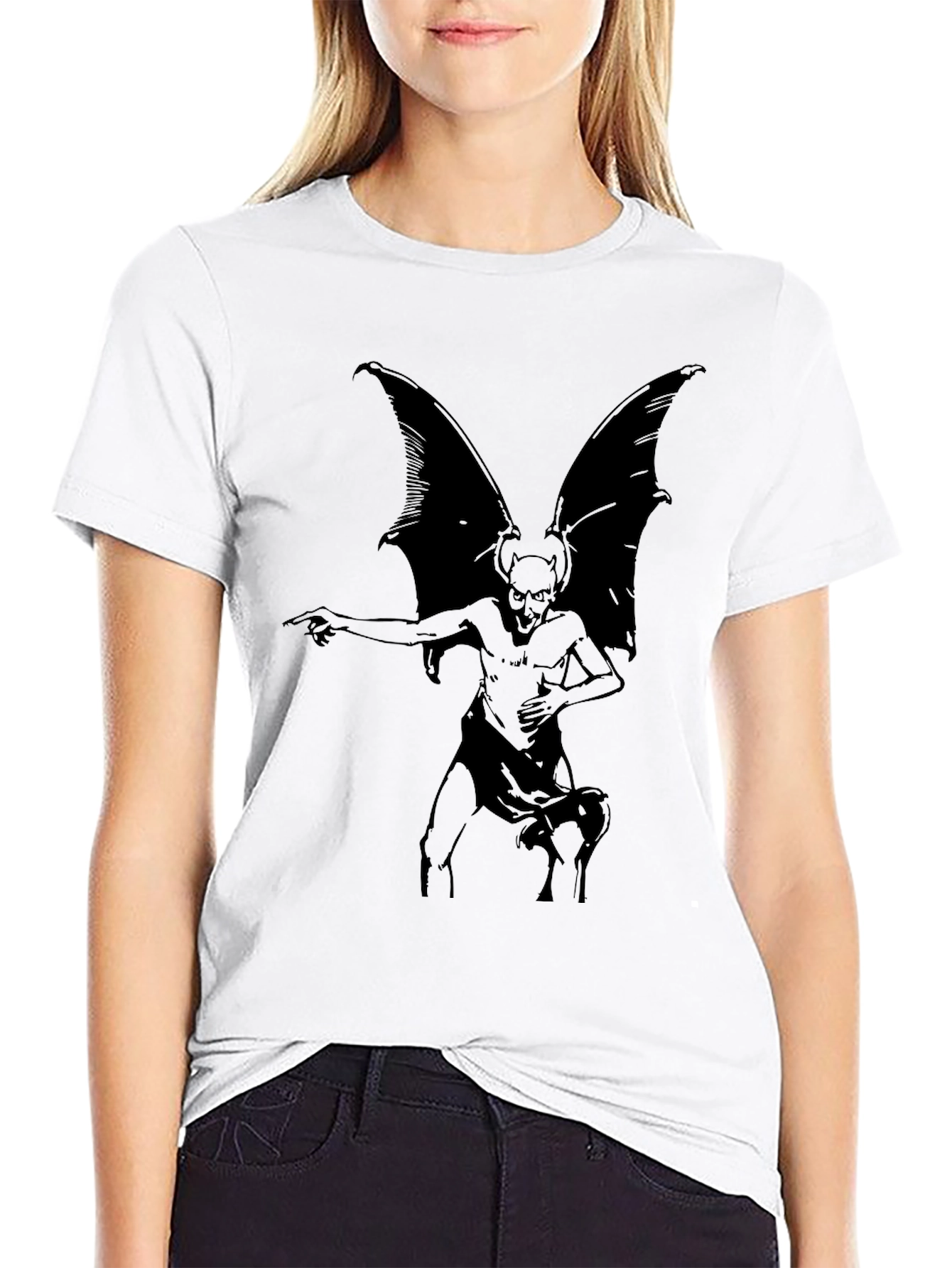 Gothic Gargoyle Graphic T-Shirt - Black