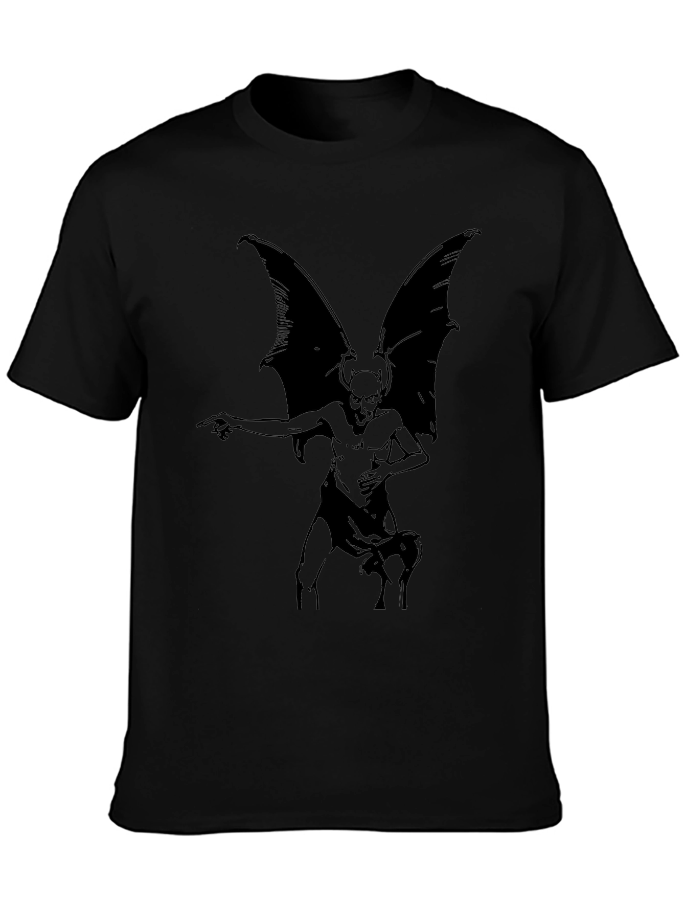 Gothic Gargoyle Graphic T-Shirt - Black