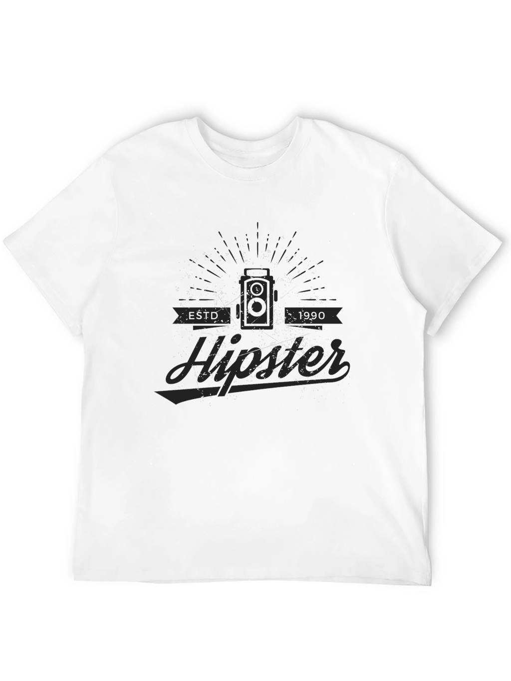Est. 1990 Hipster Graphic Tee - Modern Black T-Shirt