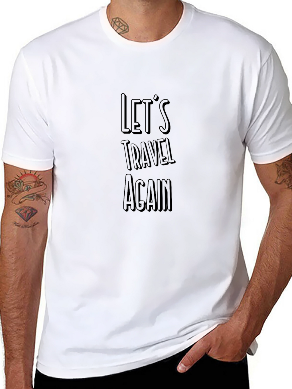 Lets Travel Again Black T-Shirt
