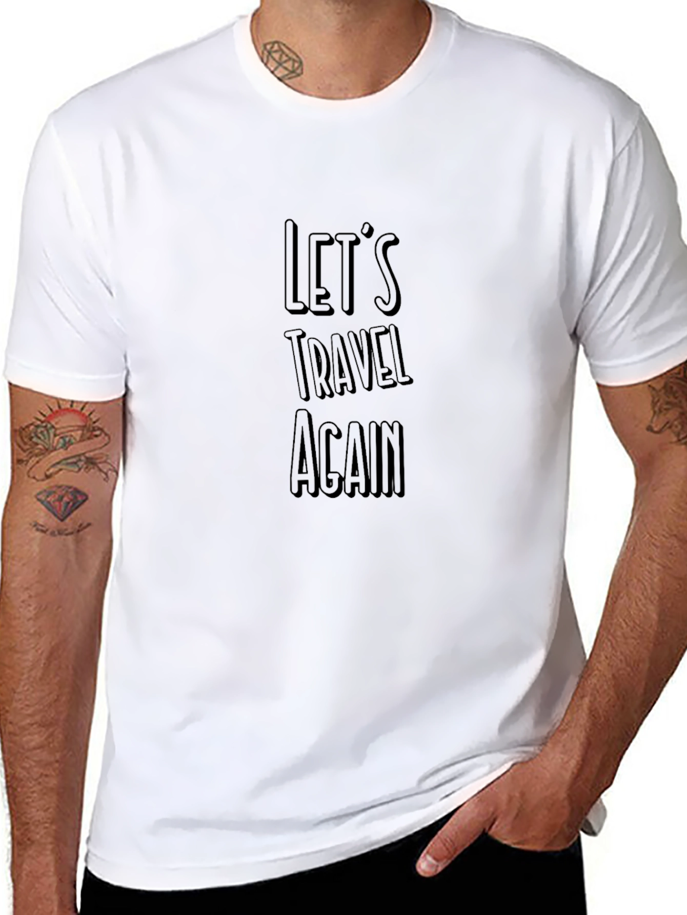 Lets Travel Again Black T-Shirt