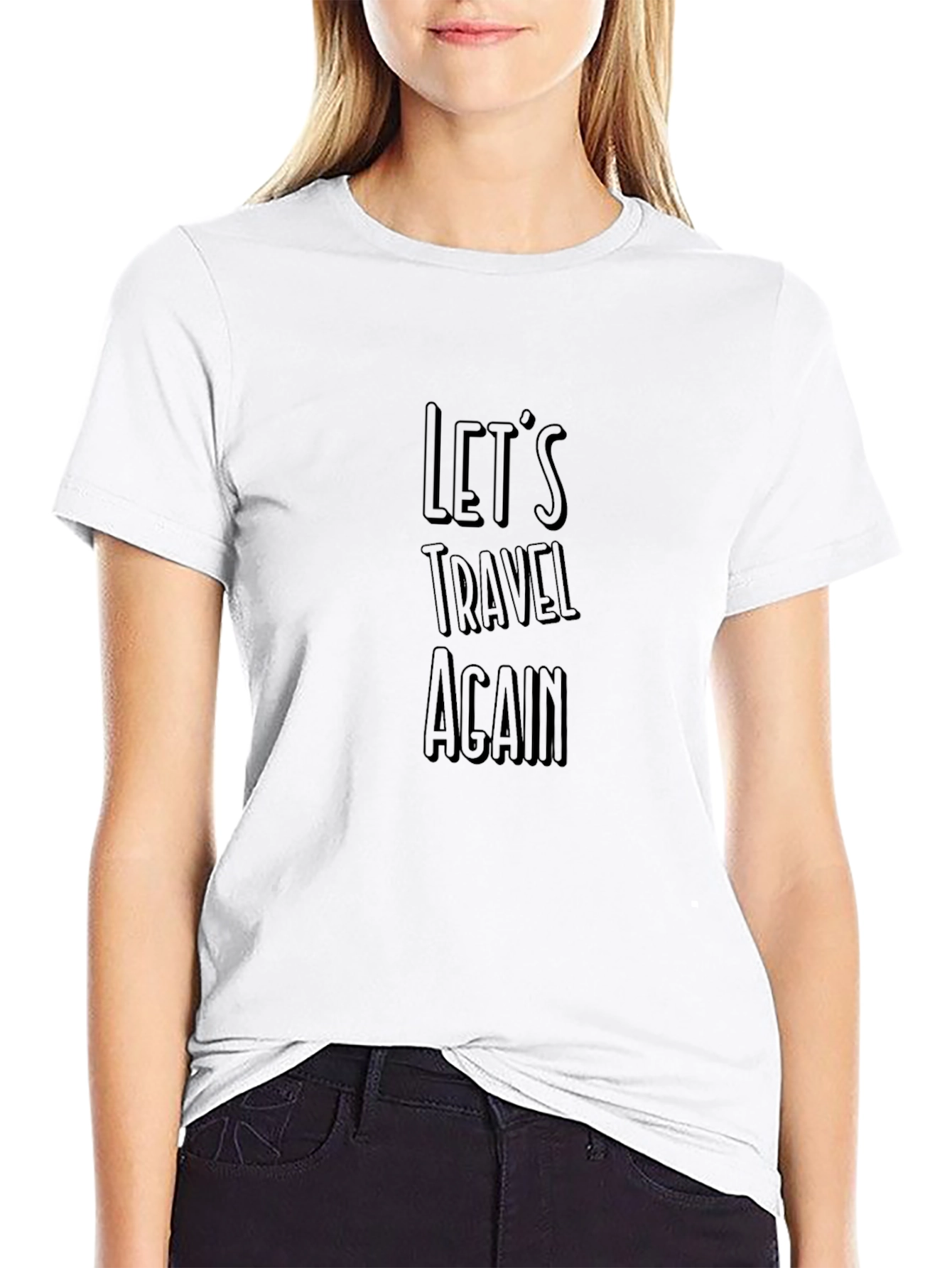 Lets Travel Again Black T-Shirt