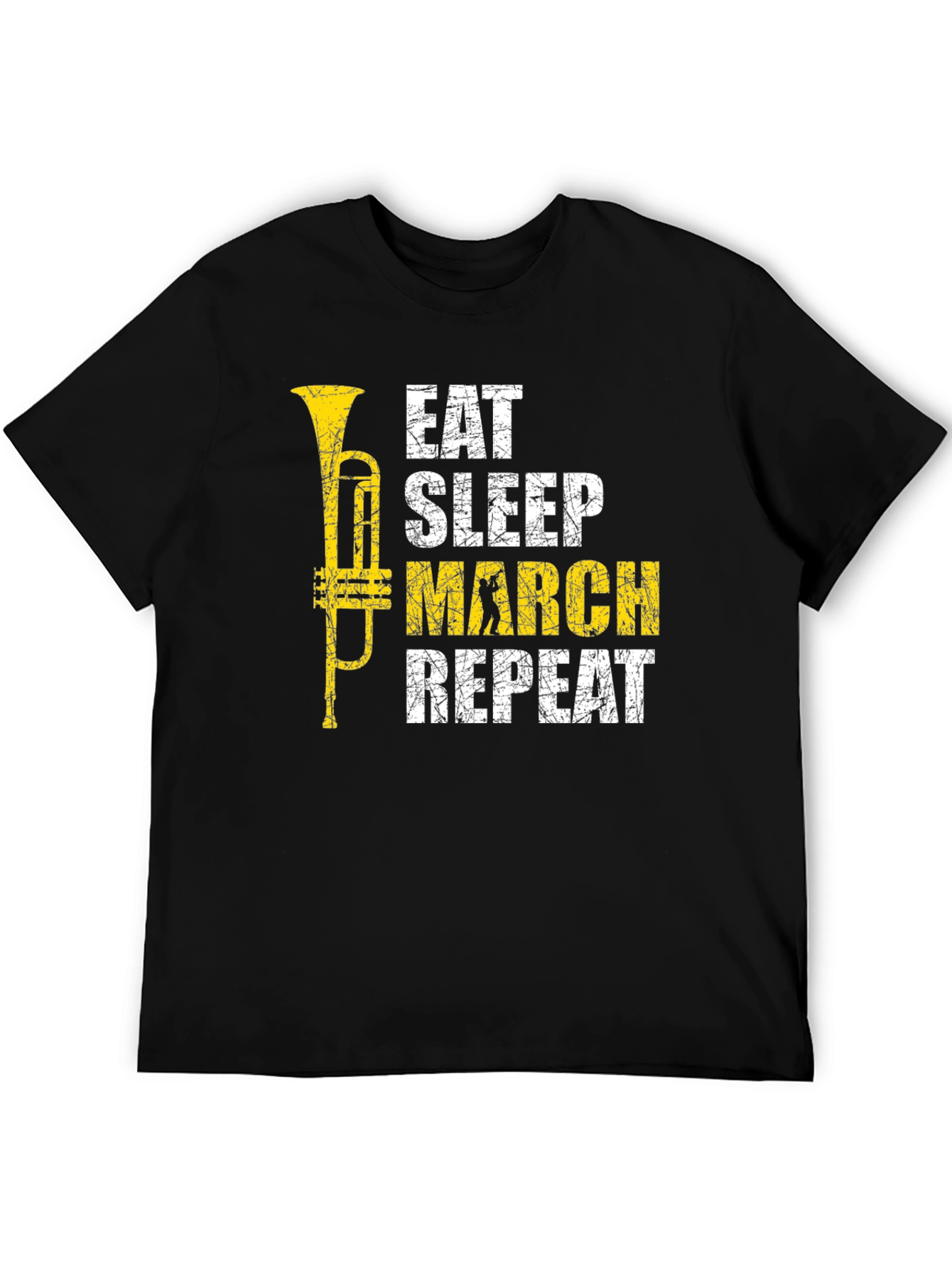 Eat Sleep March Repeat Black T-Shirt