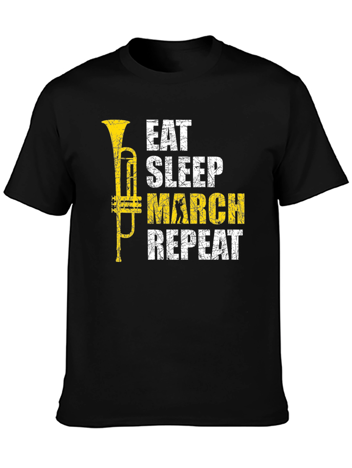 Eat Sleep March Repeat Black T-Shirt