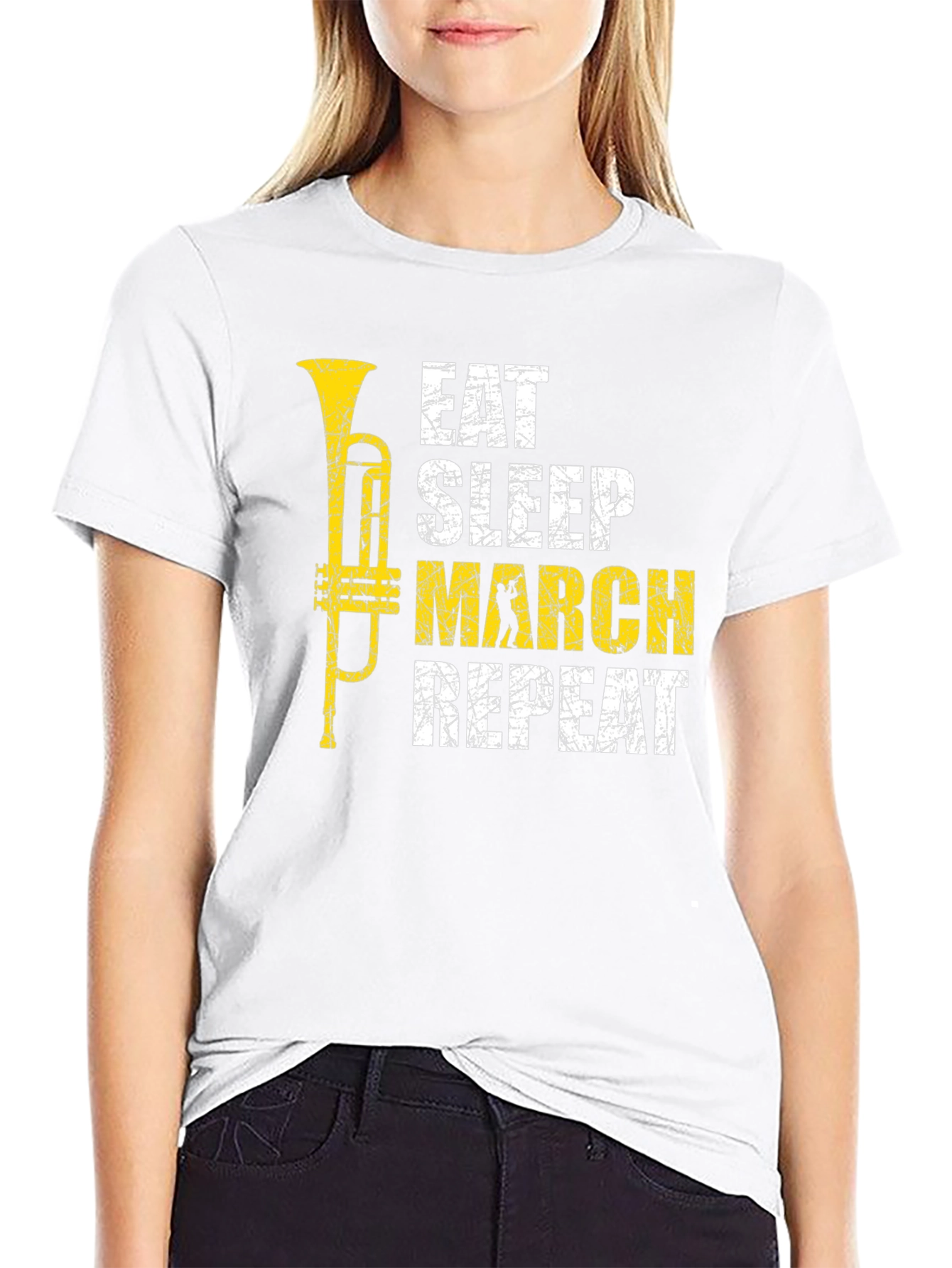 Eat Sleep March Repeat Black T-Shirt