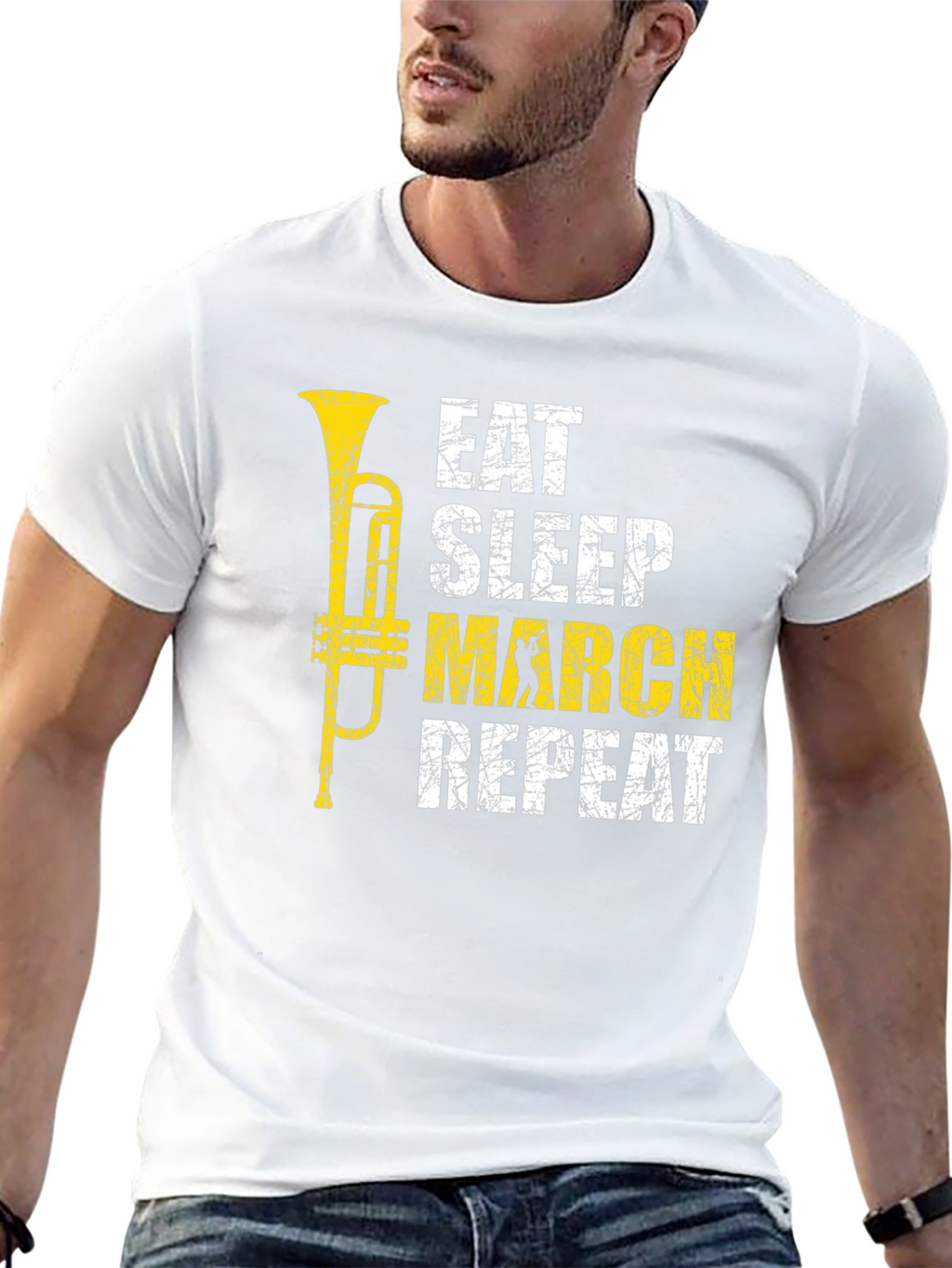 Eat Sleep March Repeat Black T-Shirt