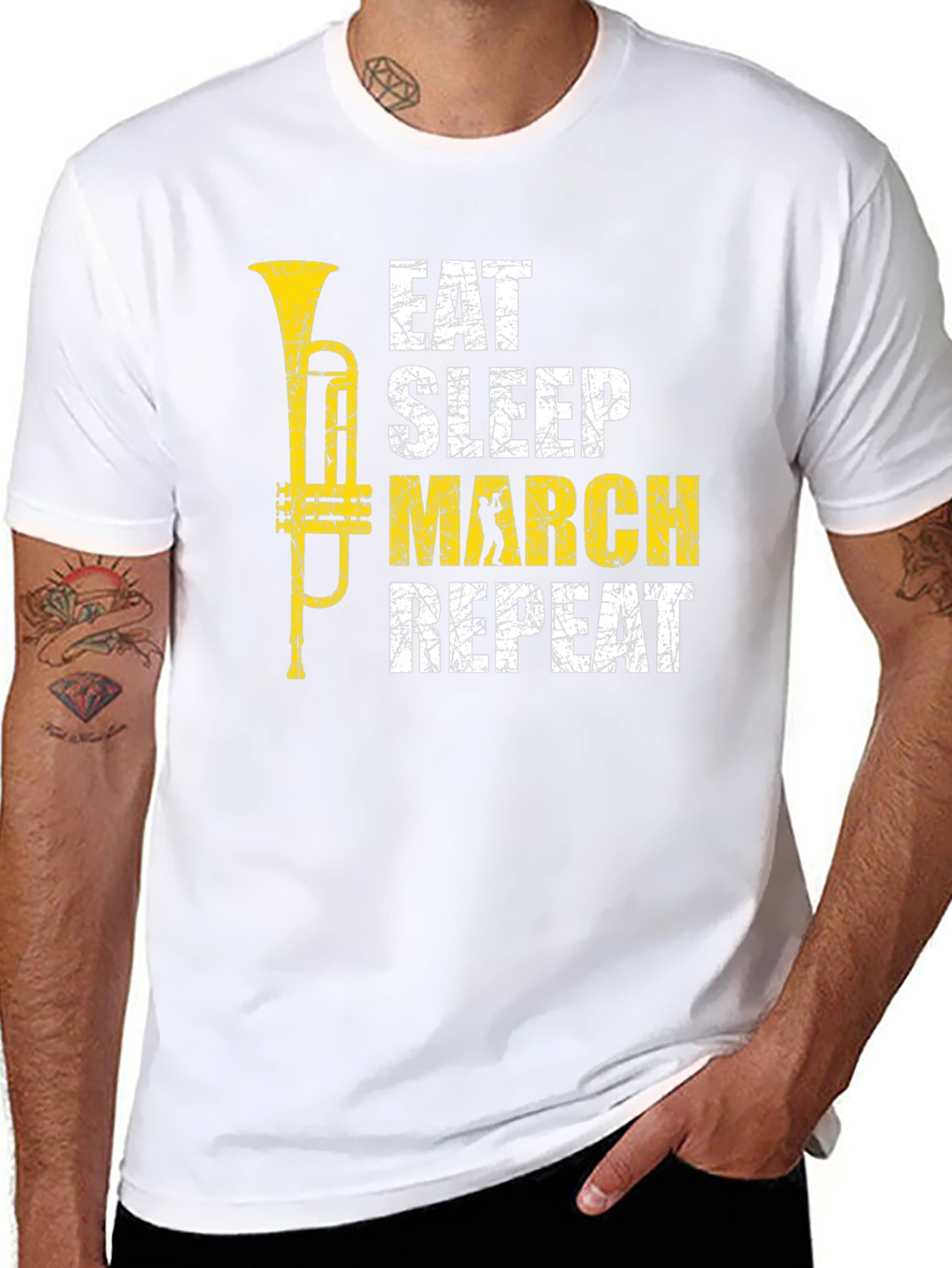 Eat Sleep March Repeat Black T-Shirt