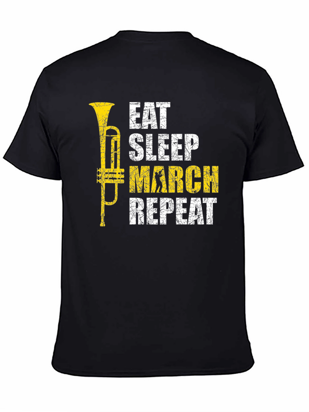 Eat Sleep March Repeat Black T-Shirt