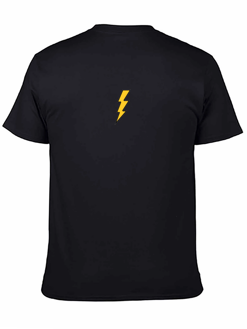 Black T-Shirt with Lightning Bolt Design