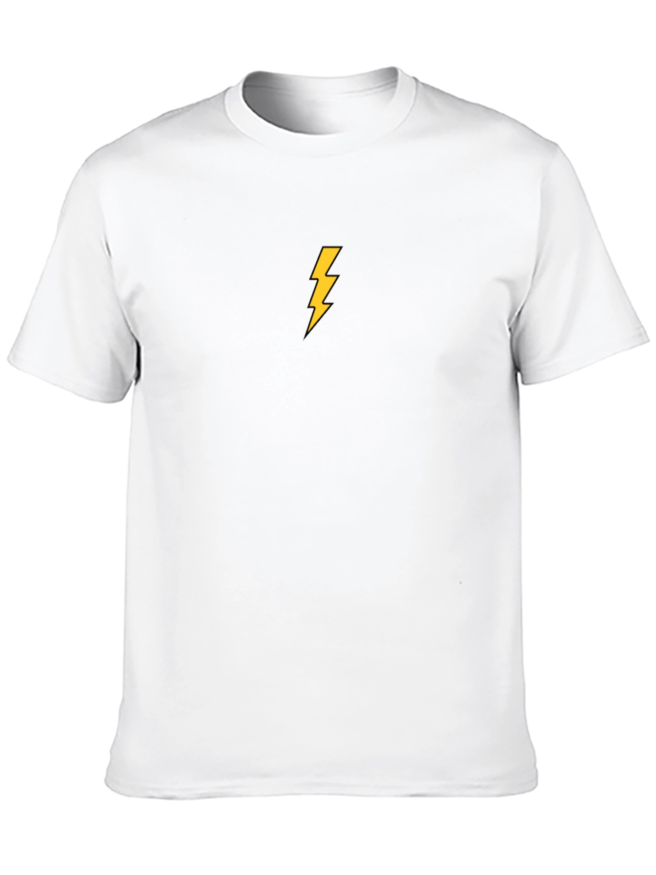 Black T-Shirt with Lightning Bolt Design