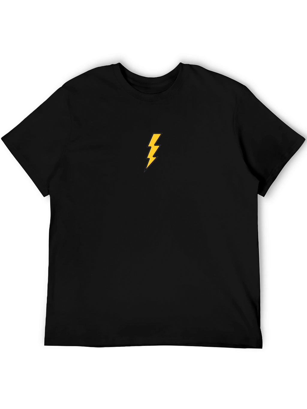 Black T-Shirt with Lightning Bolt Design