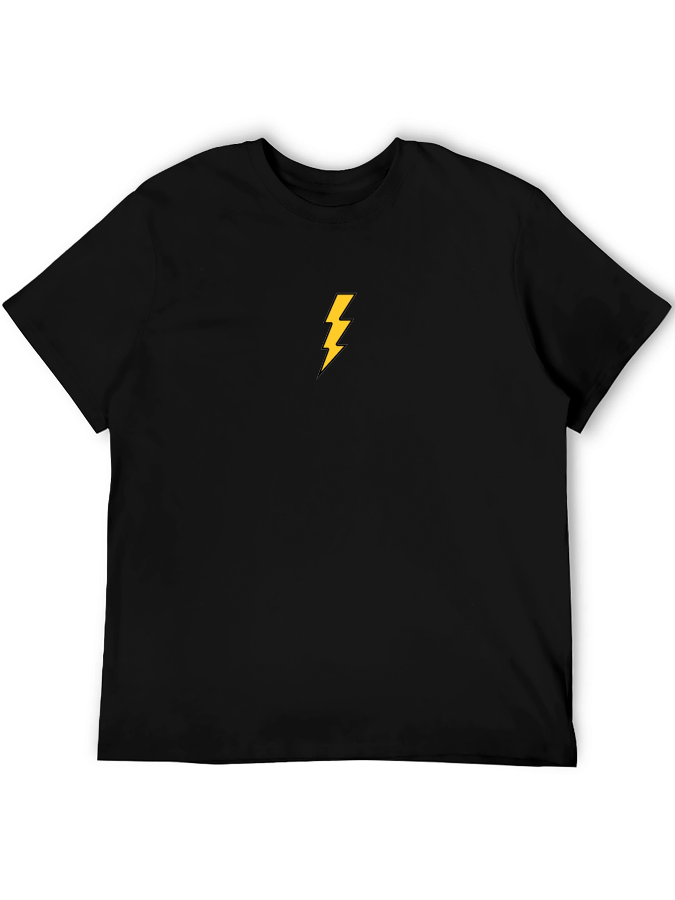 Black T-Shirt with Lightning Bolt Design